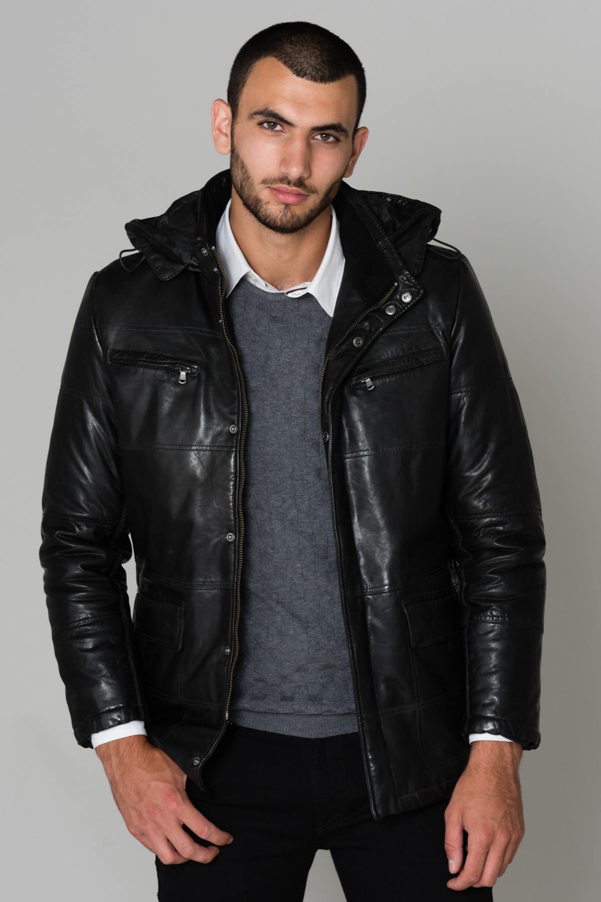 Black lamb leather jacket - Image n°5