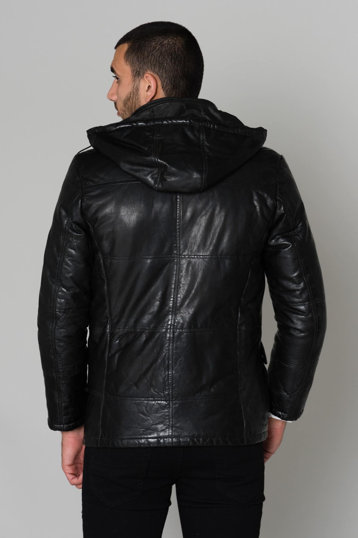 Black lamb leather jacket - Image n°8