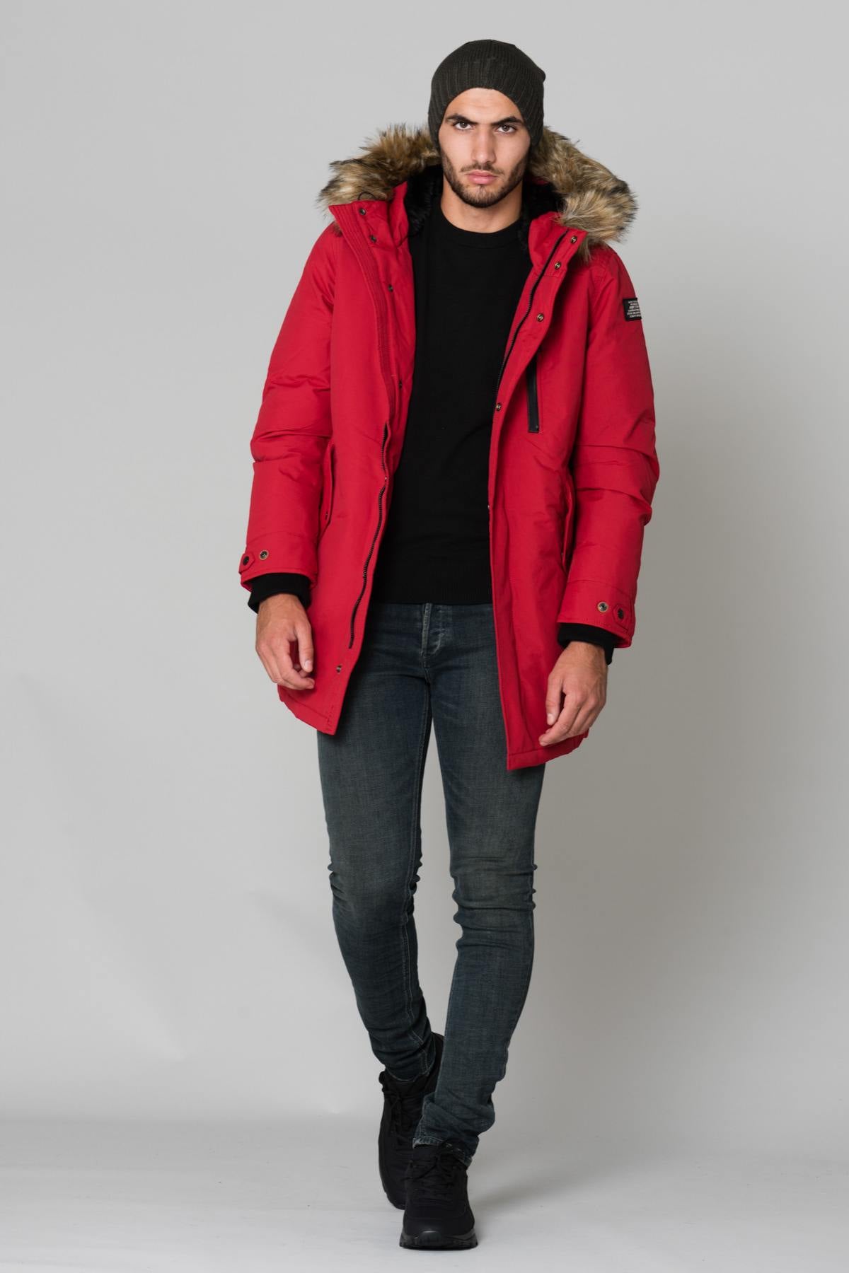 Mid-length red parka - Image n°2