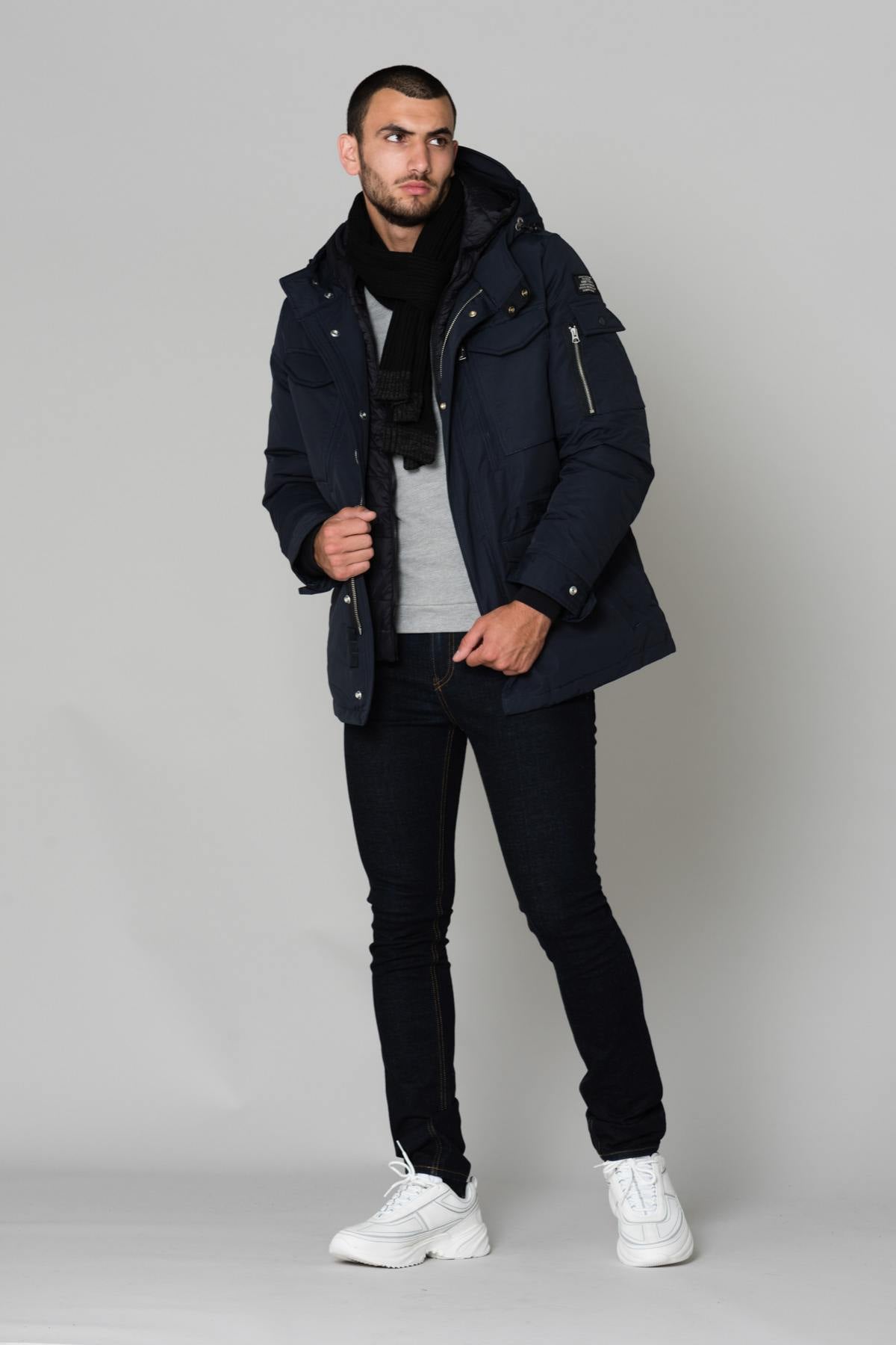 Dark blue cotton jacket - Image n°2