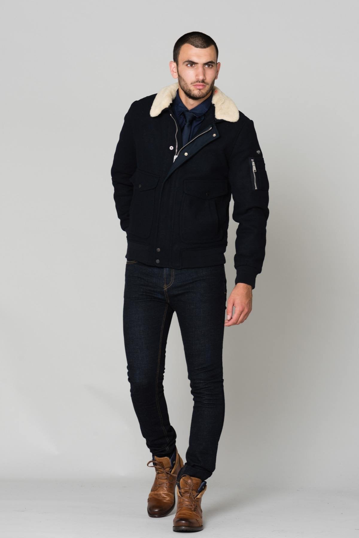 Wool blend pilot jacket - Image n°2