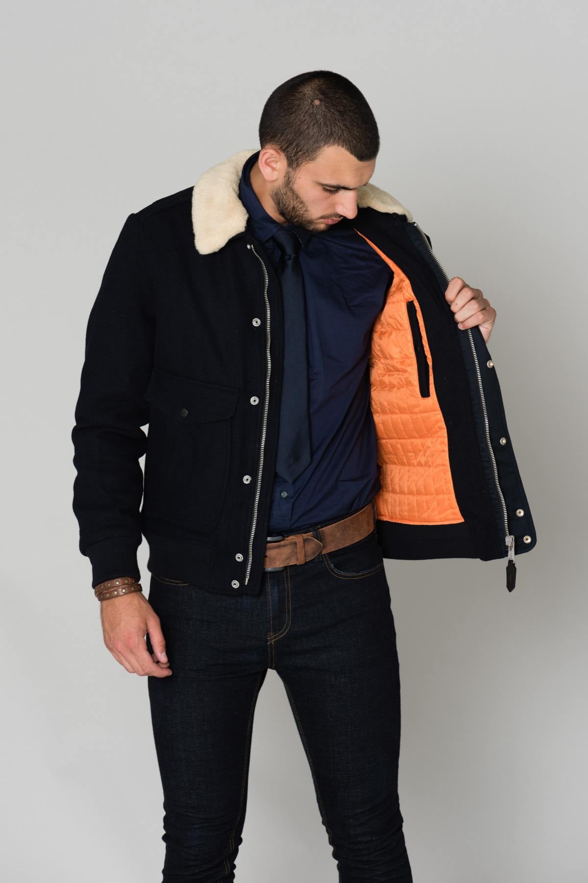 Wool blend pilot jacket - Image n°5