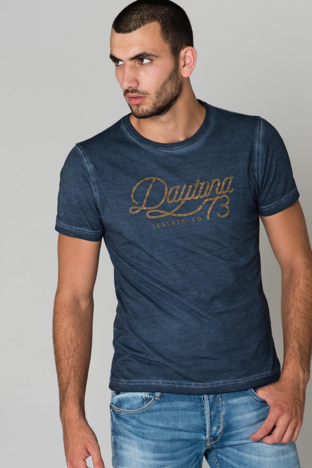 Blue short-sleeved t-shirt - Image n°1