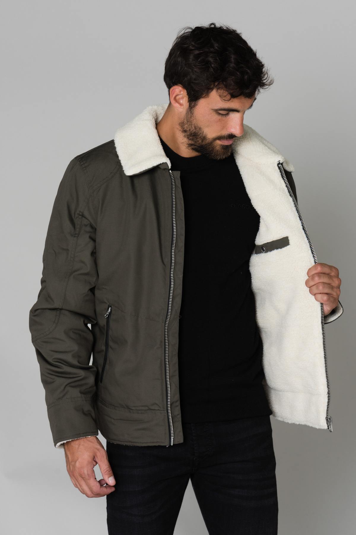 Men's khaki jacket - Image n°4