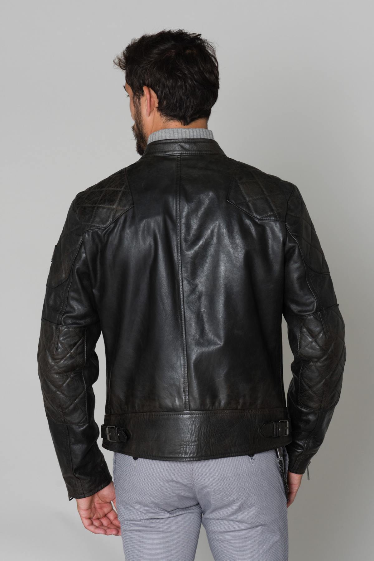 Black calfskin leather jacket - Image n°7