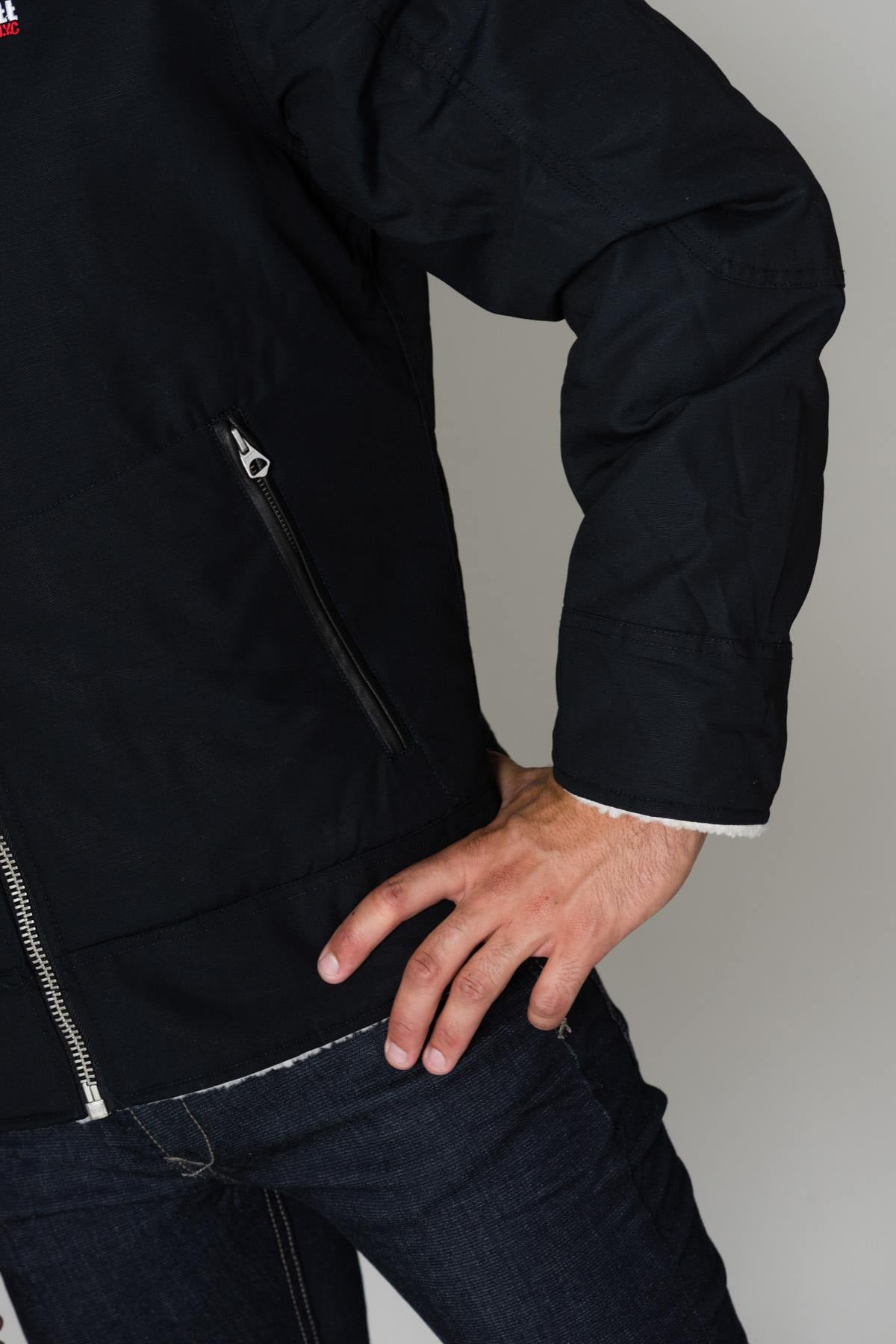 Men's blue textile jacket - Image n°7