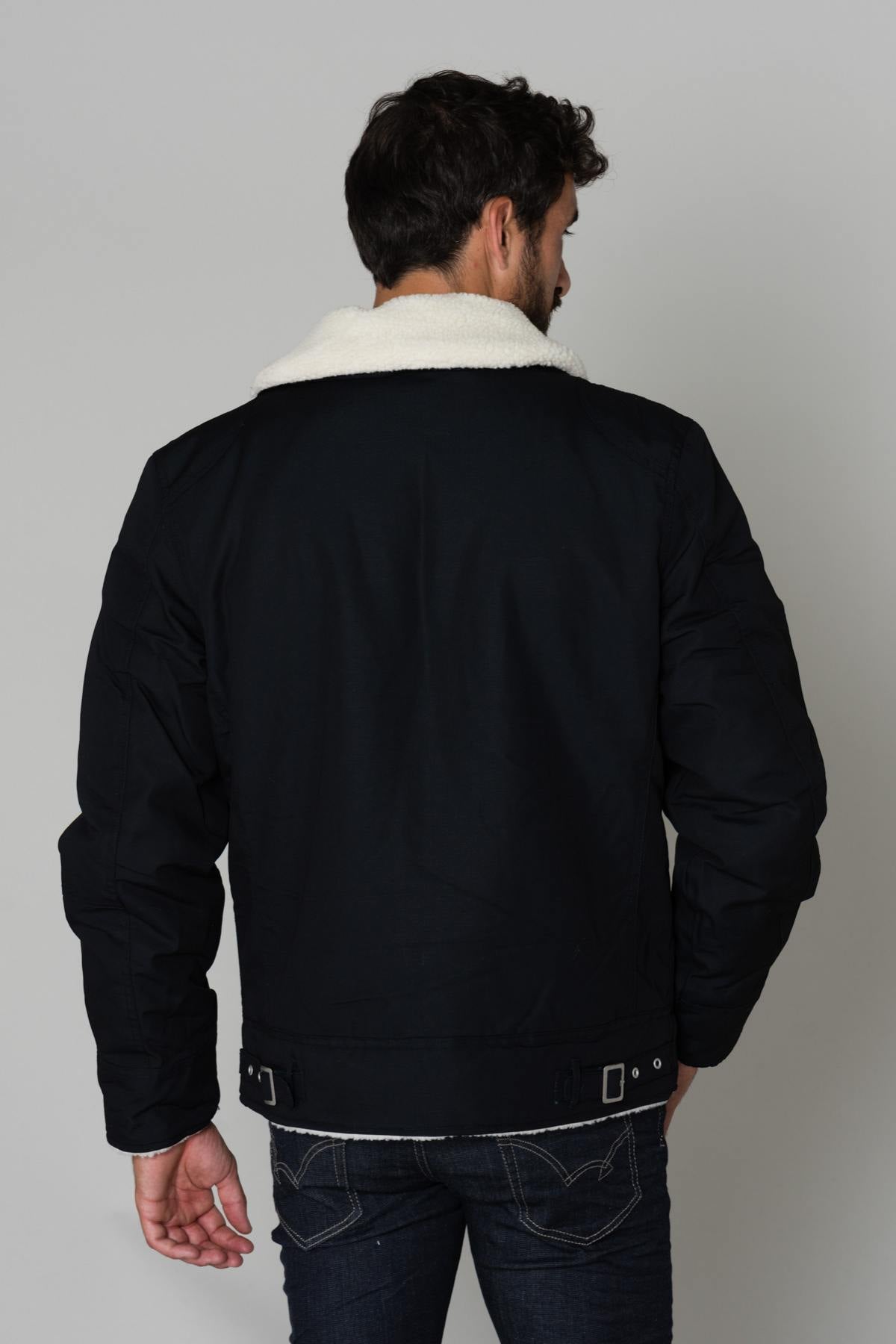 Men's blue textile jacket - Image n°5