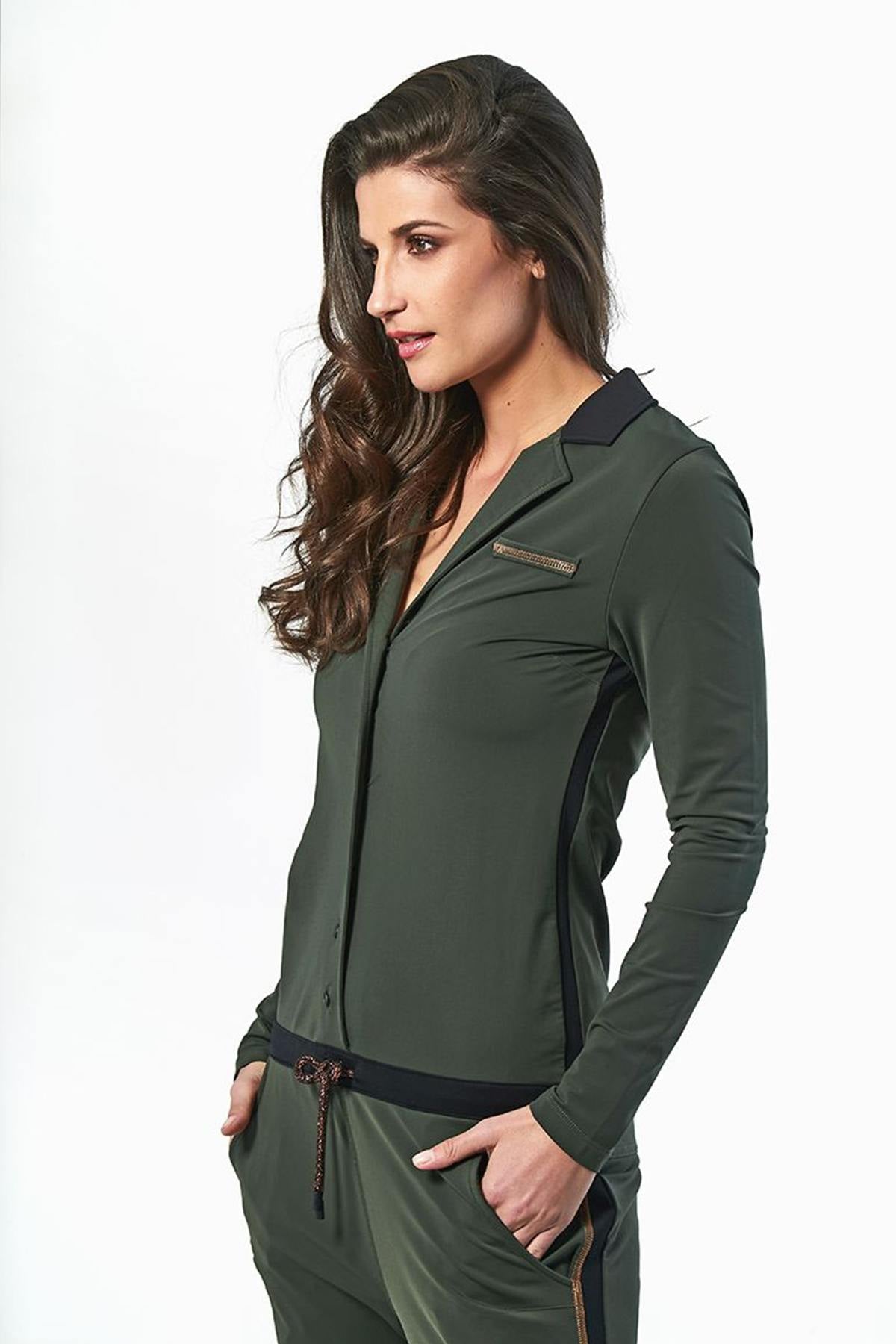  Women's khaki jumpsuit - Image n°3