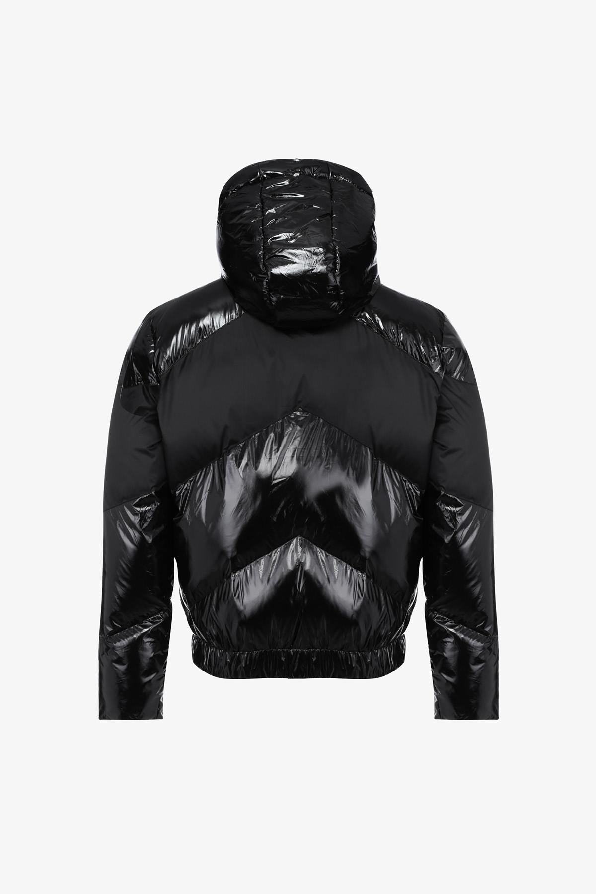 Black bi-material effect jacket - Image n°11