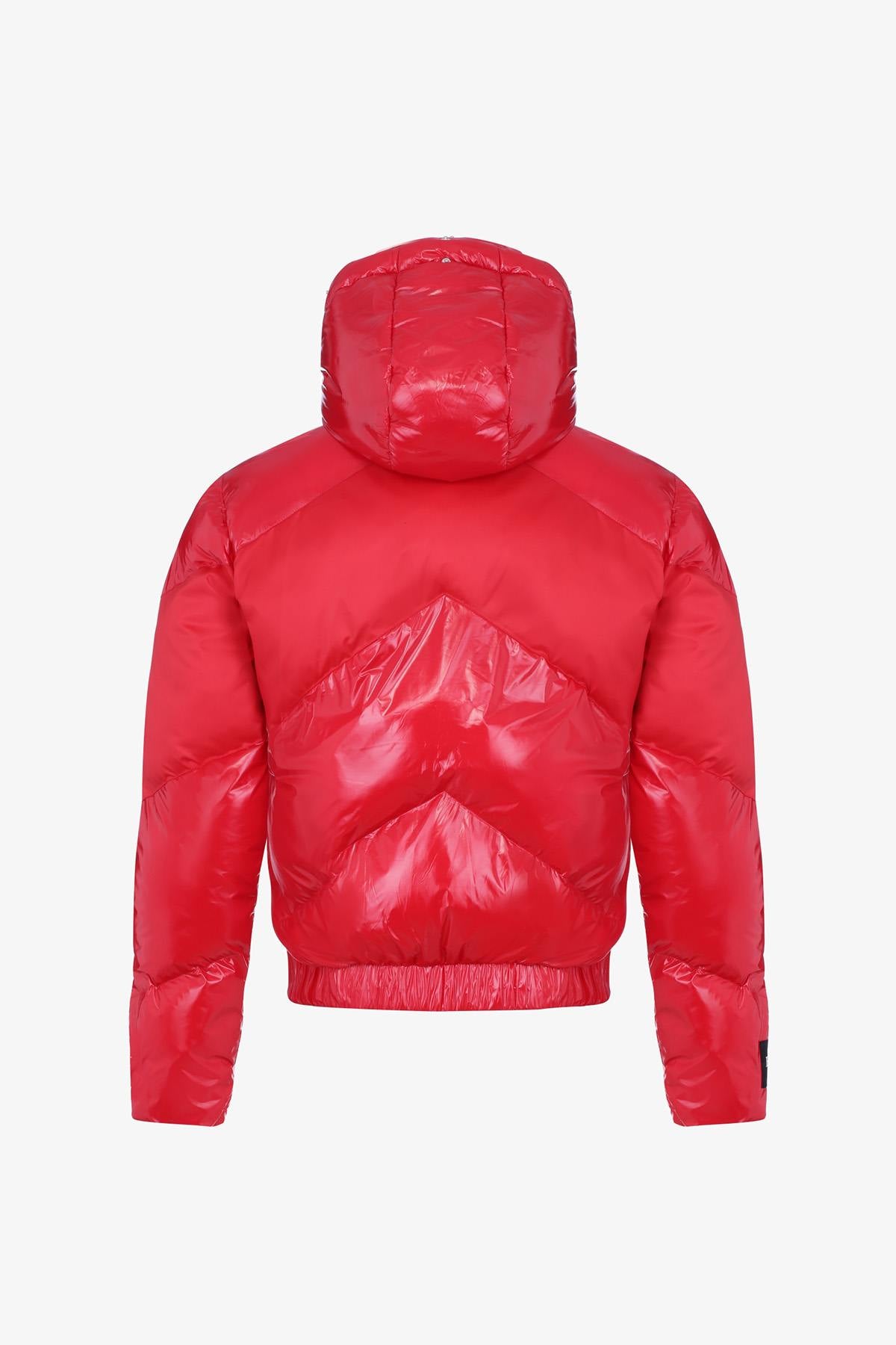 Red quilted jacket - Image n°11