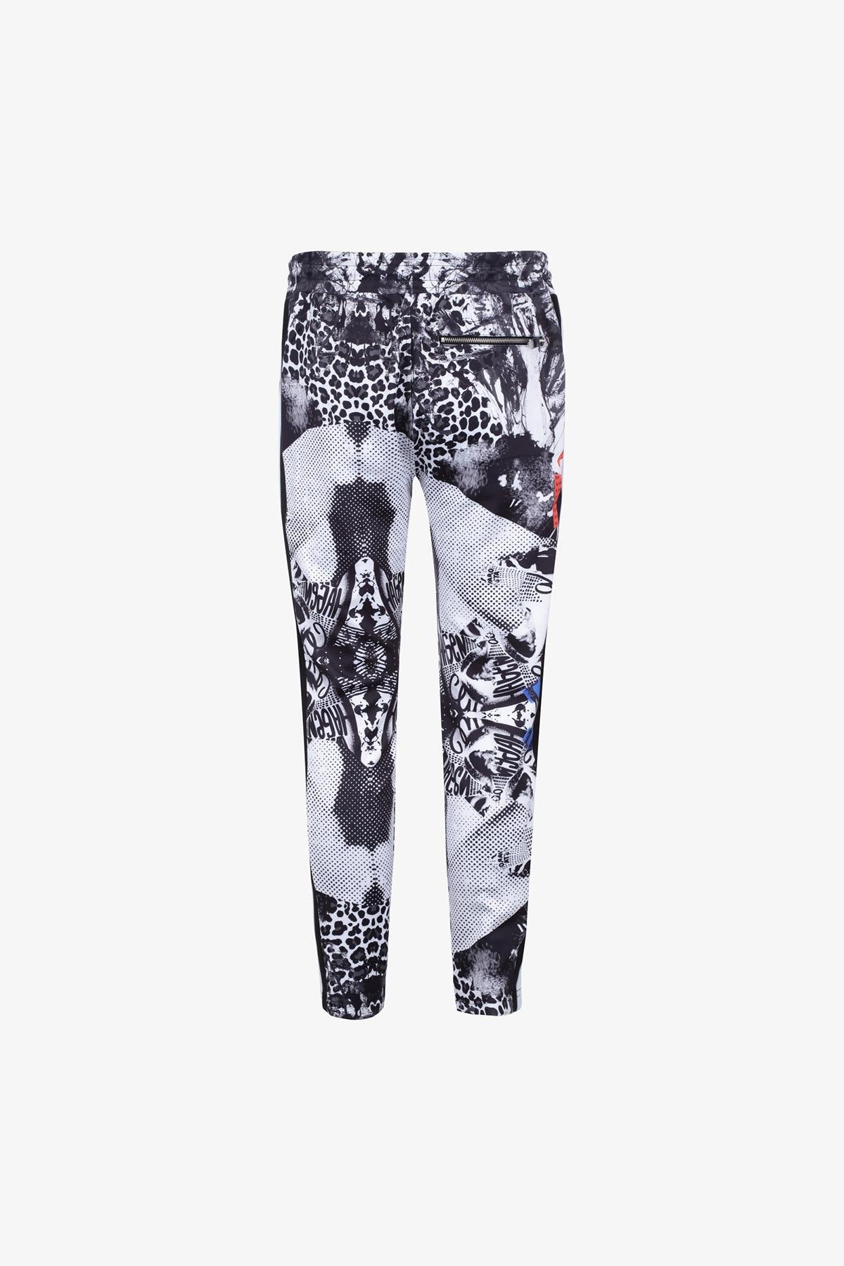 Black and white printed jogging pants - Image n°8