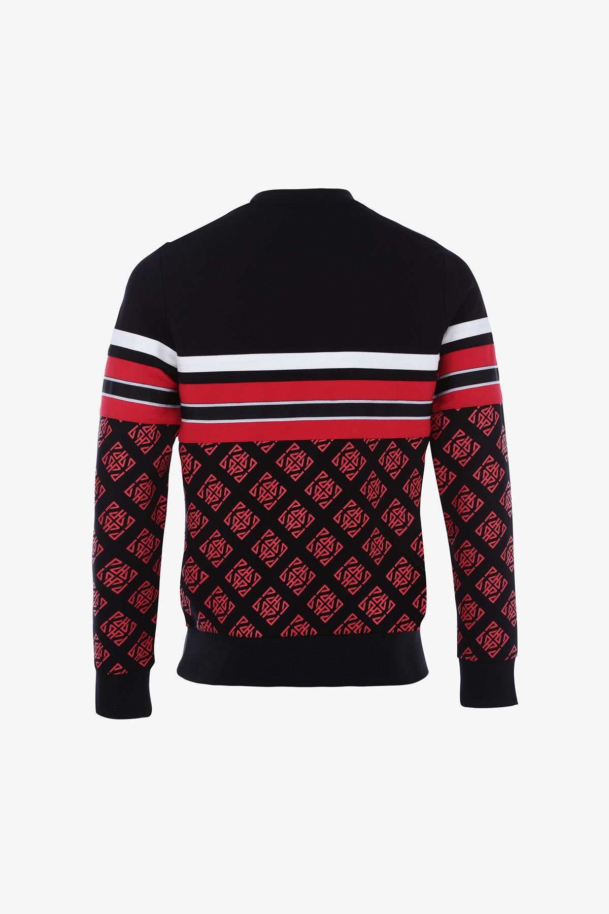 Black and red round neck sweater - Image n°6