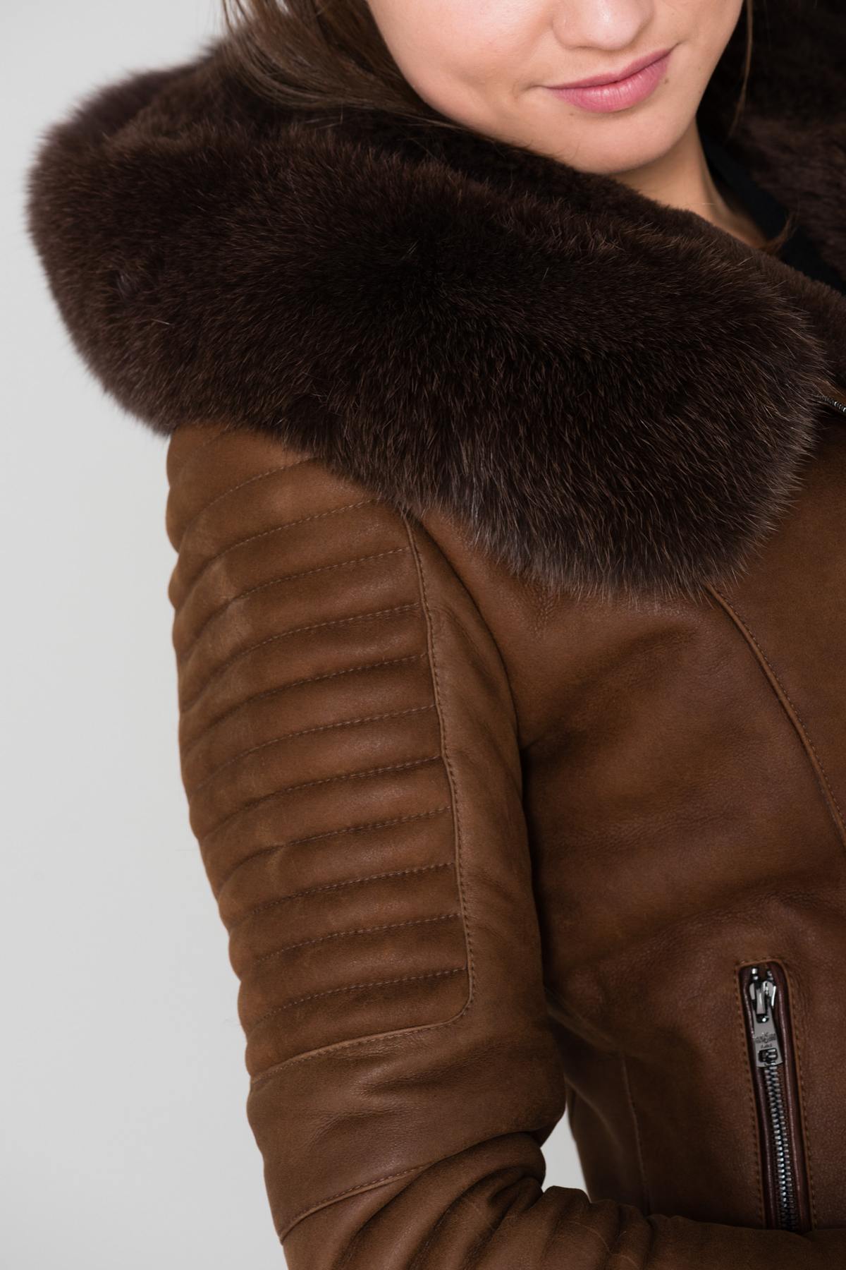  Brown sheepskin leather jacket - Image n°4