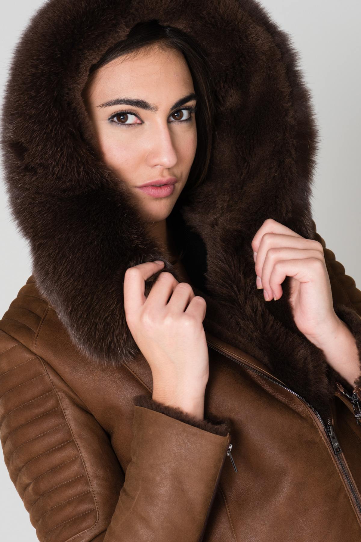  Brown sheepskin leather jacket - Image n°5