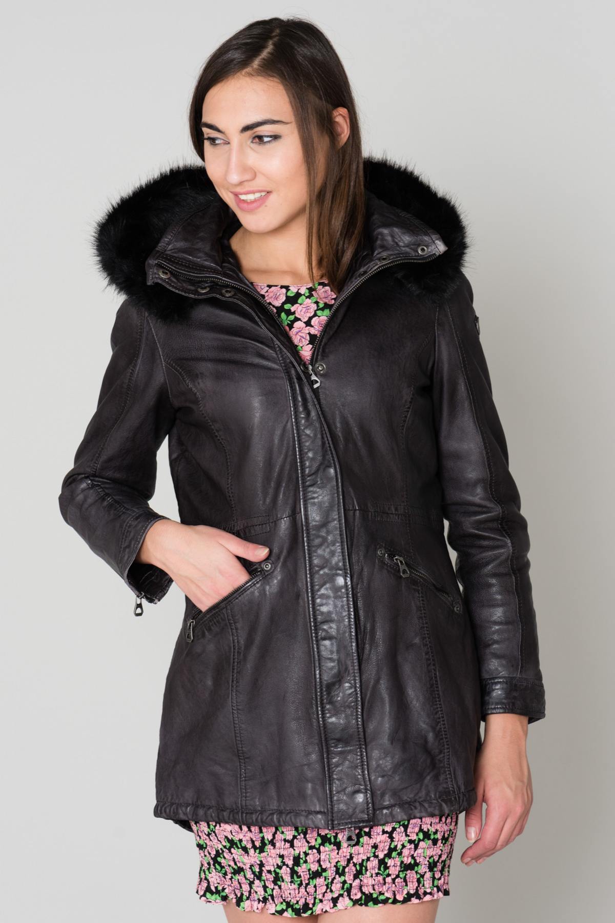 Long leather jacket - Image n°7