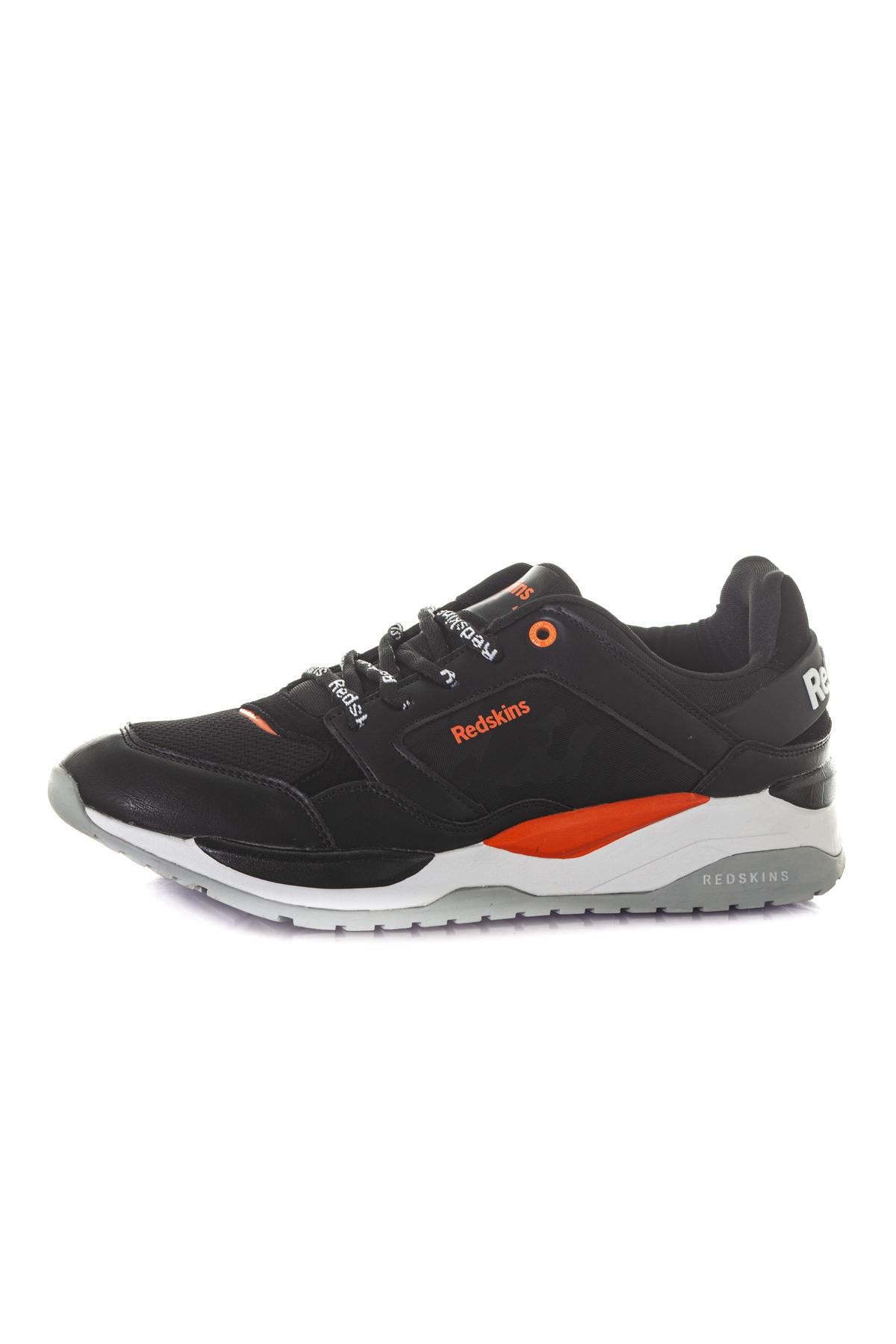 Men's black orange textile sneakers - Image n°7