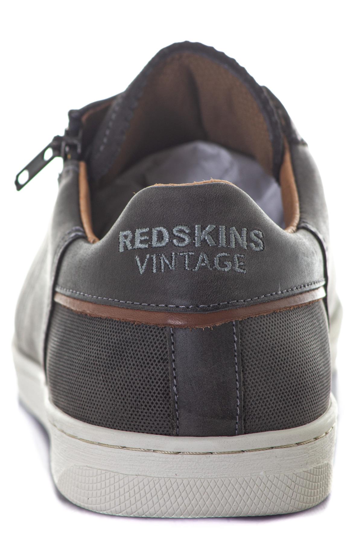 Gray and cognac leather sneakers - Image n°6