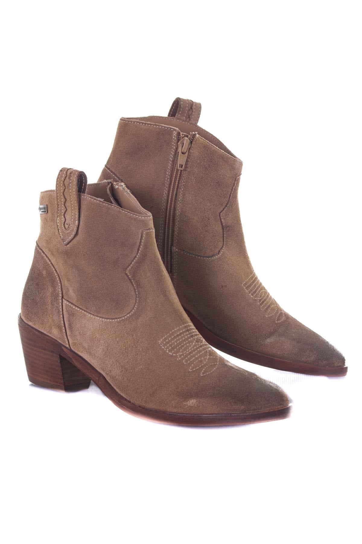 Women's taupe tiags style boots - Image n°3