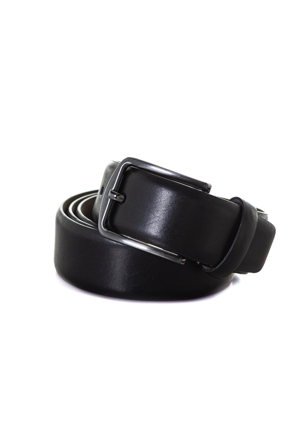 Black leather belt - Image n°1