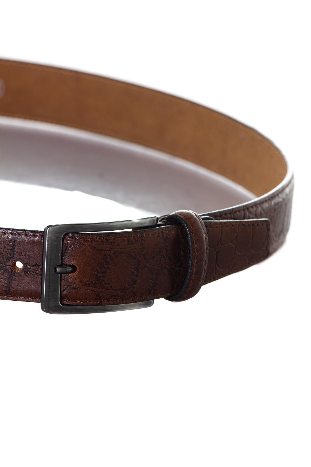 Men's brown leather belt - Image n°2