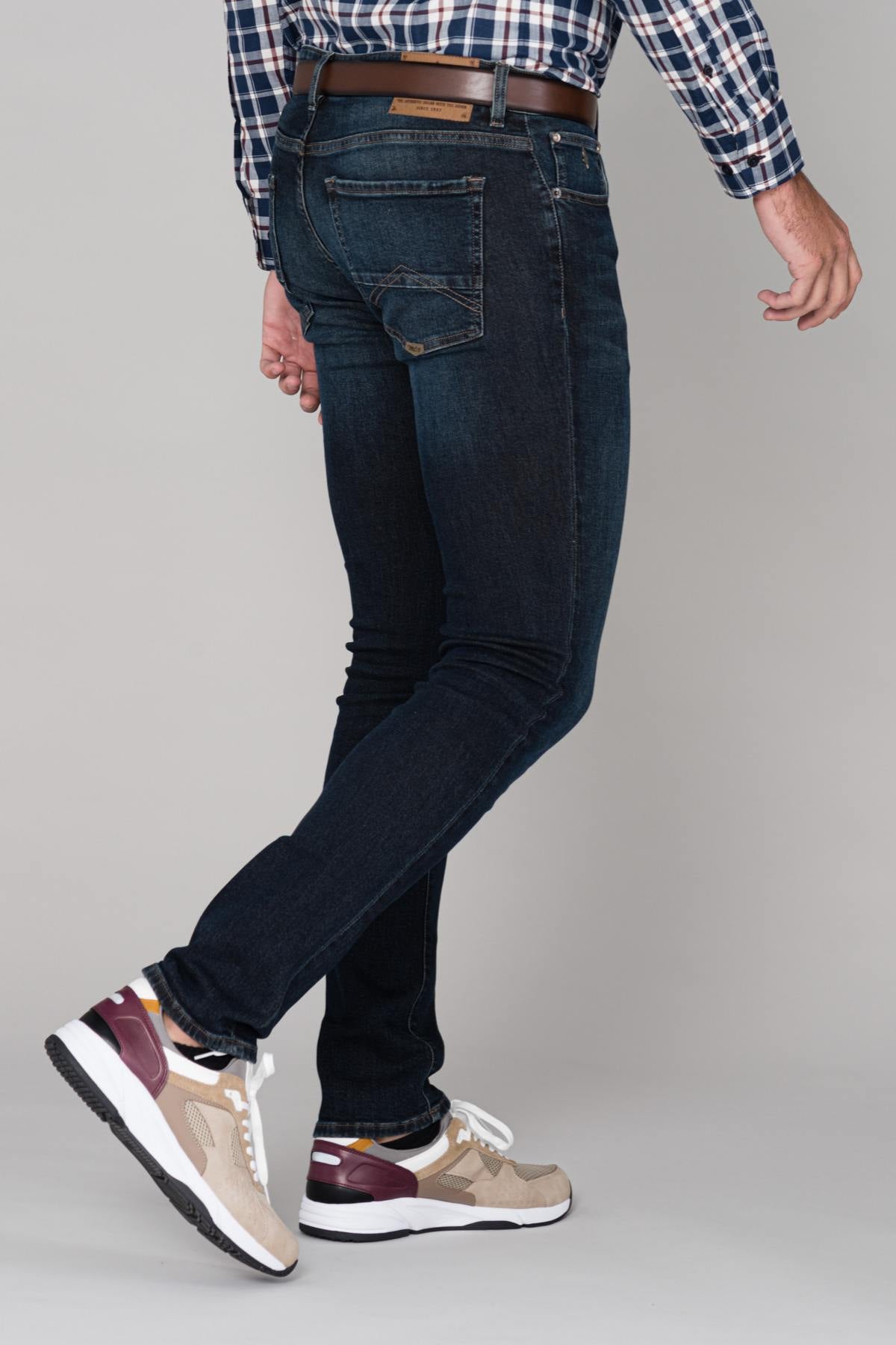 Men's blue cotton jeans - Image n°7