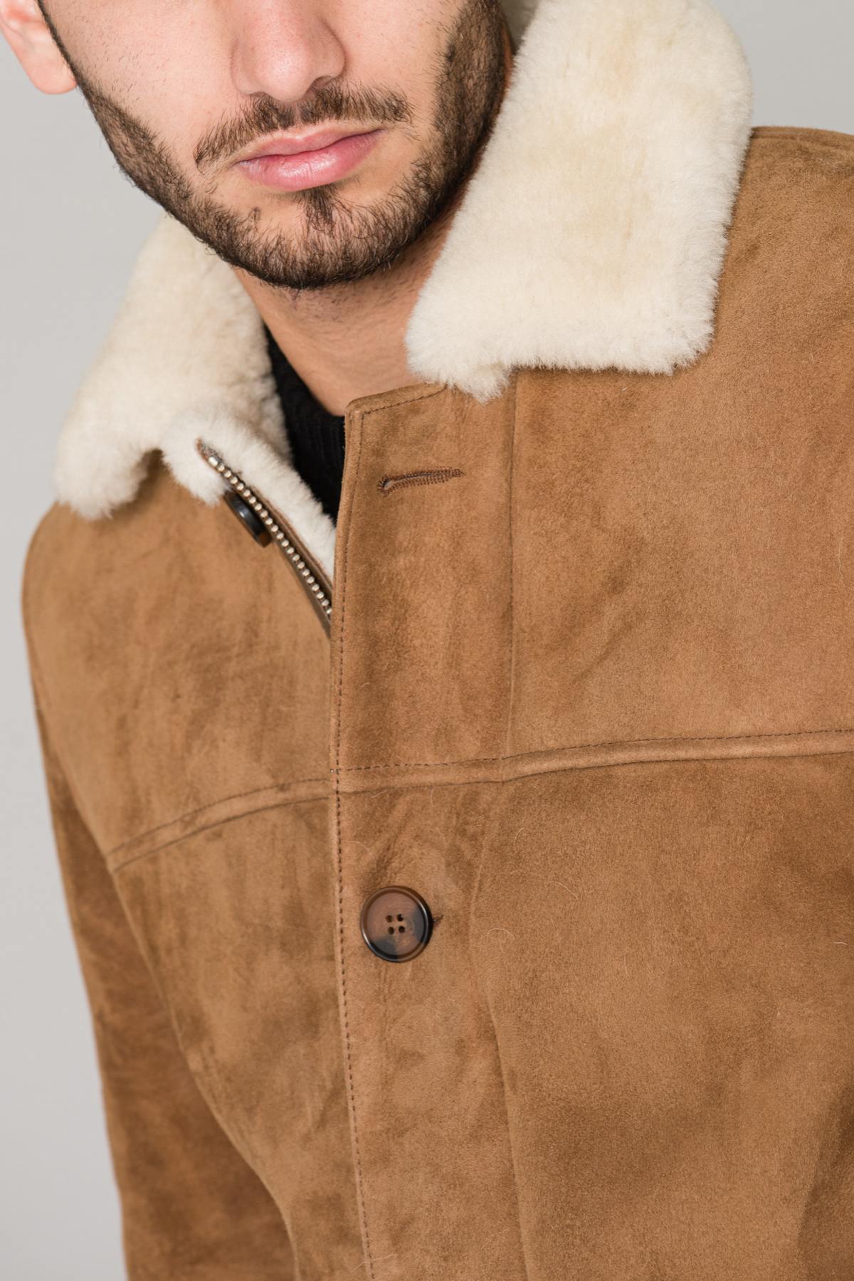 Brown shearling jacket - Image n°3