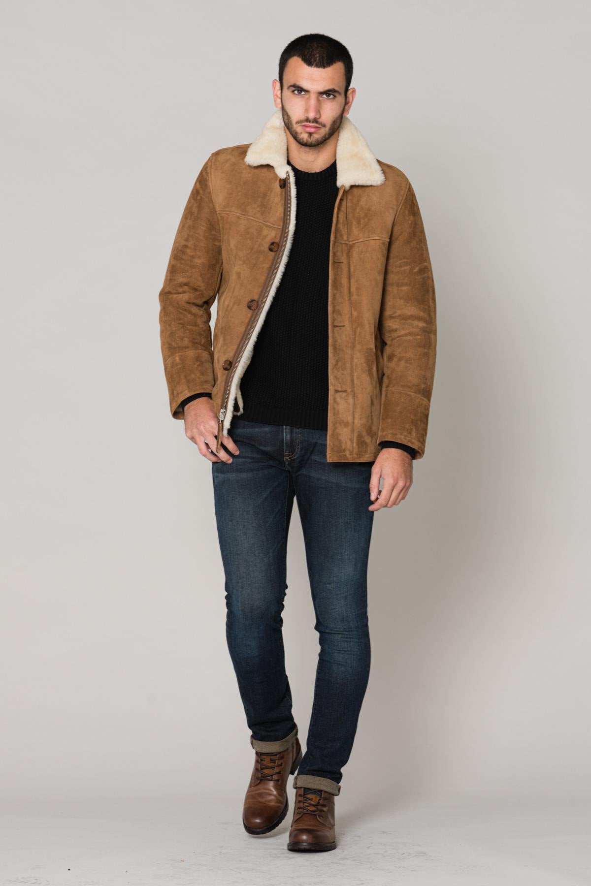 Brown shearling jacket - Image n°2