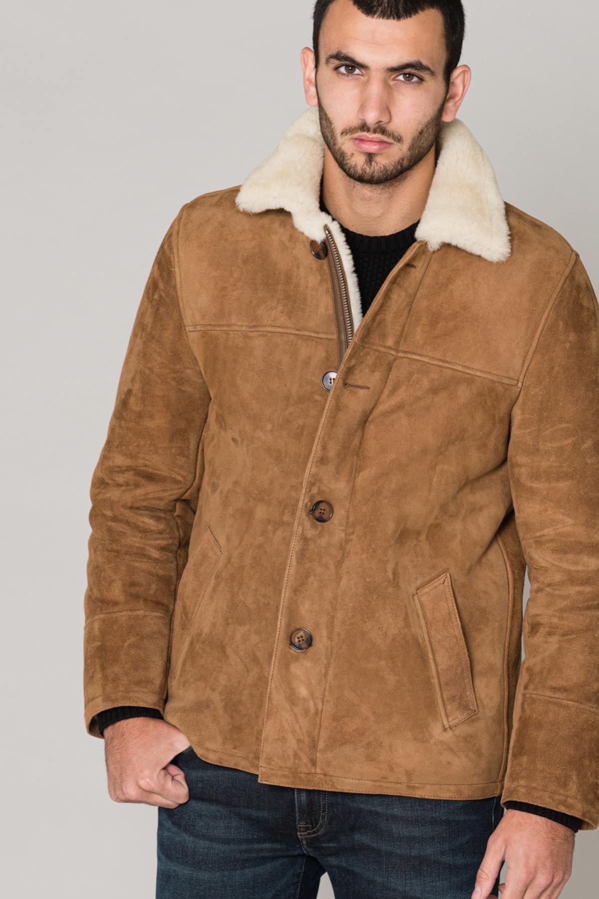 Brown shearling jacket - Image n°4