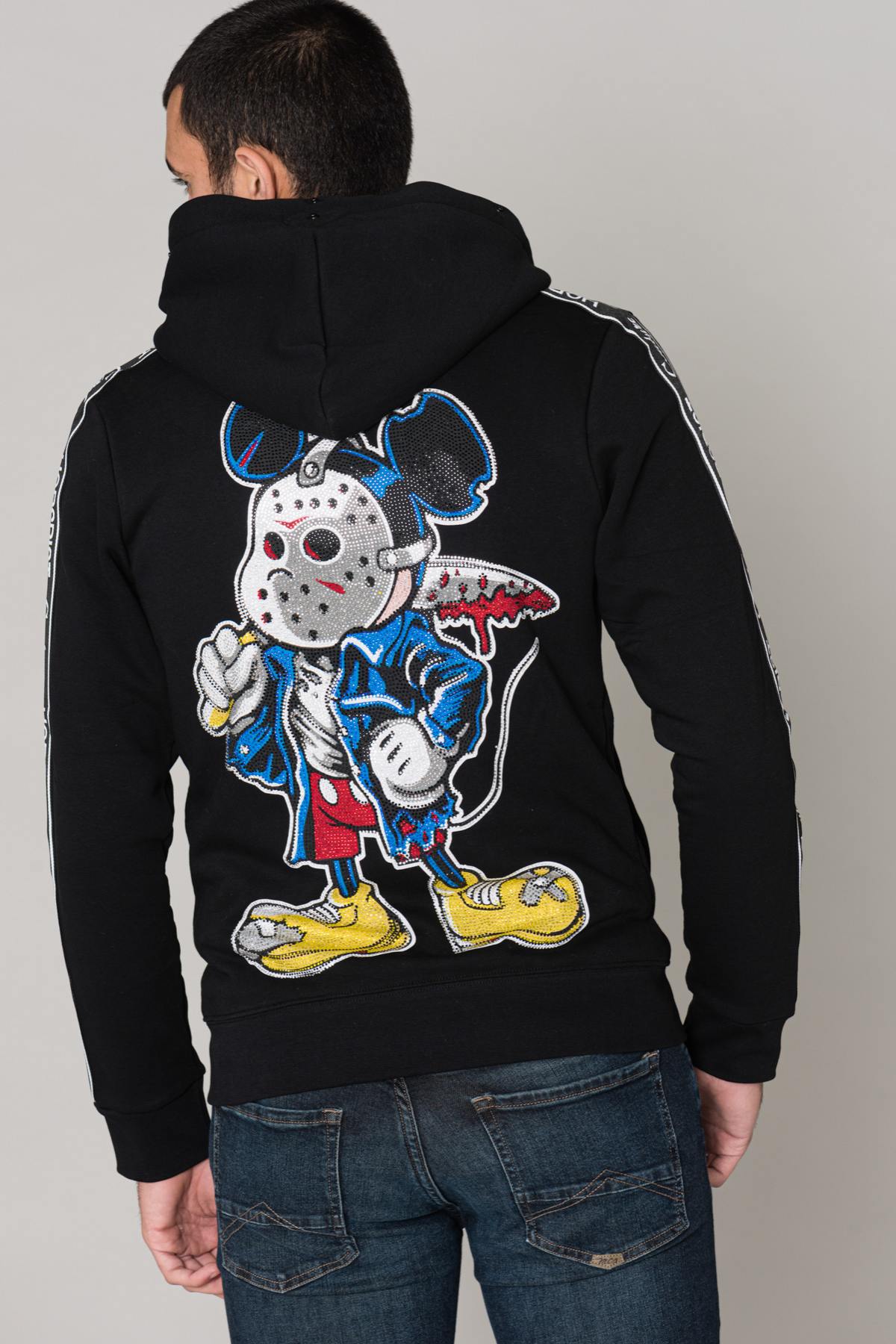  Black Mickey sweatshirt with rhinestones - Image n°1