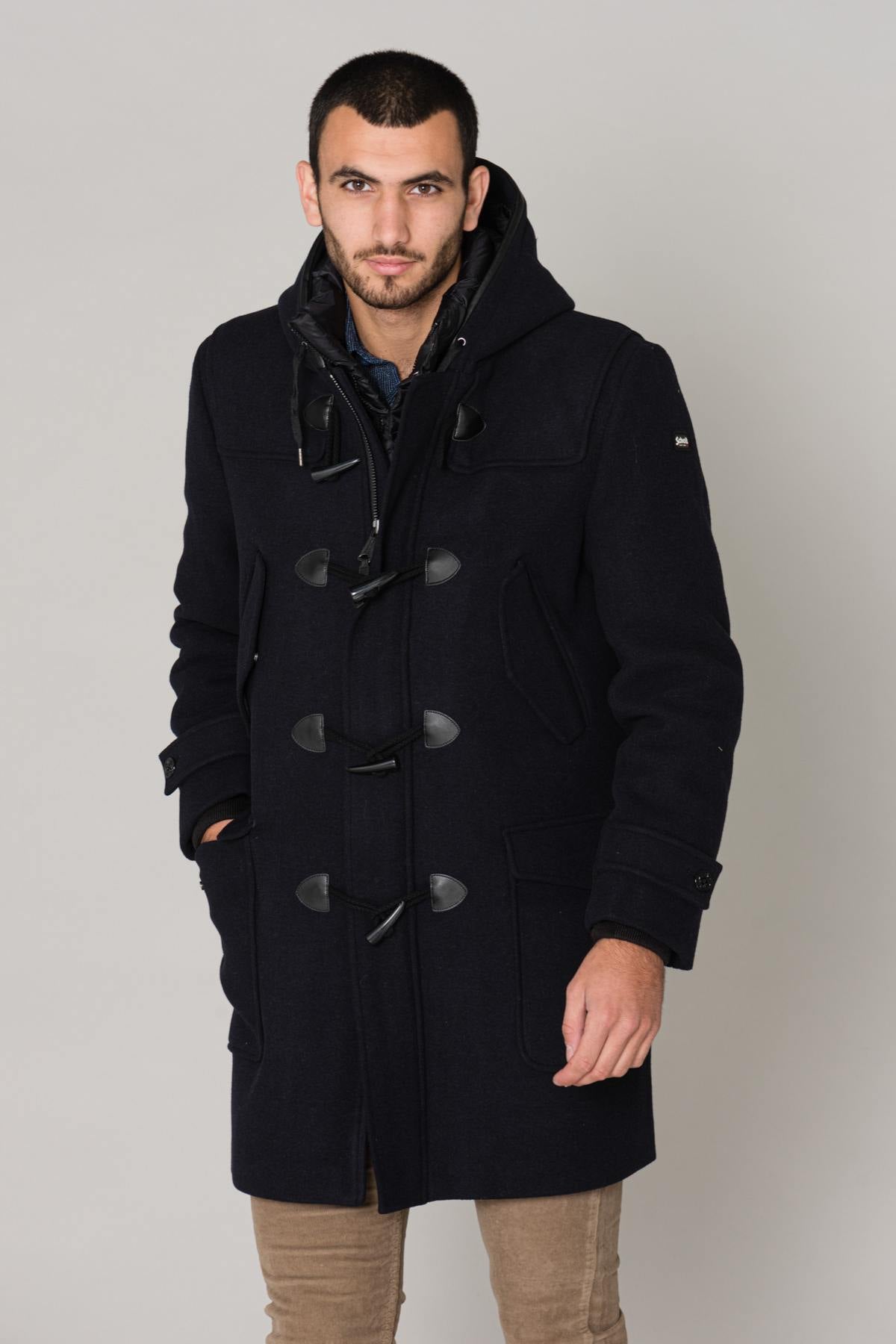 Long black wool coat - Image n°1