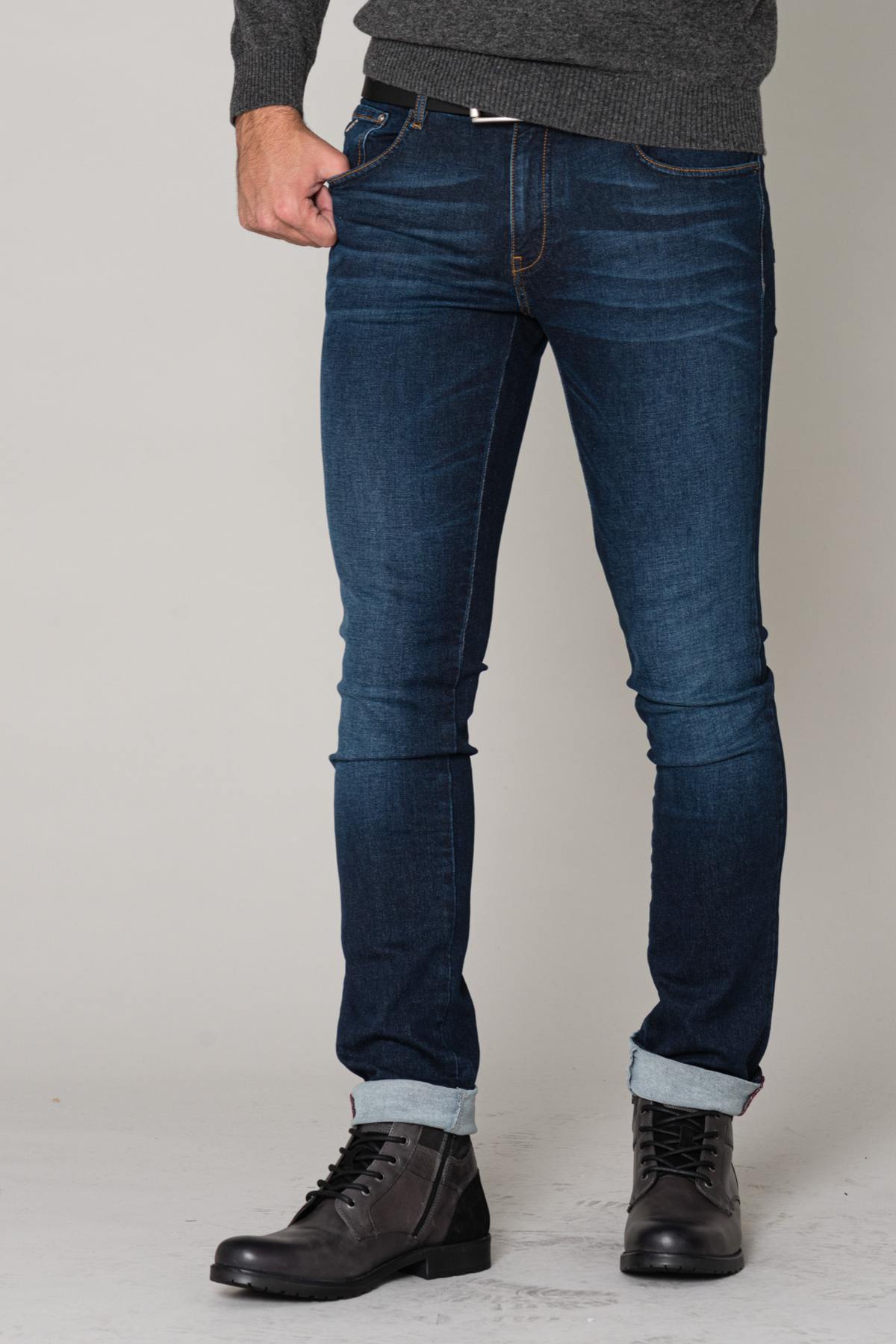 Men's dark blue jeans - Image n°4