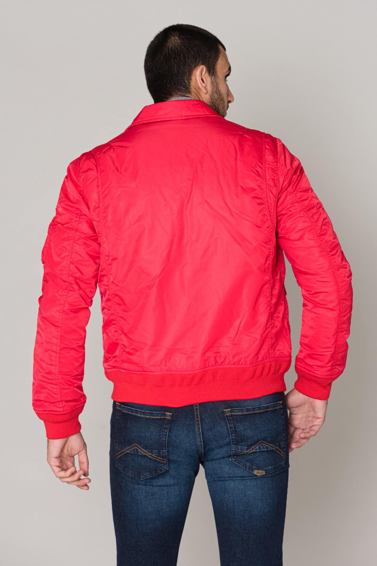 Men's red bomber style jacket - Image n°5