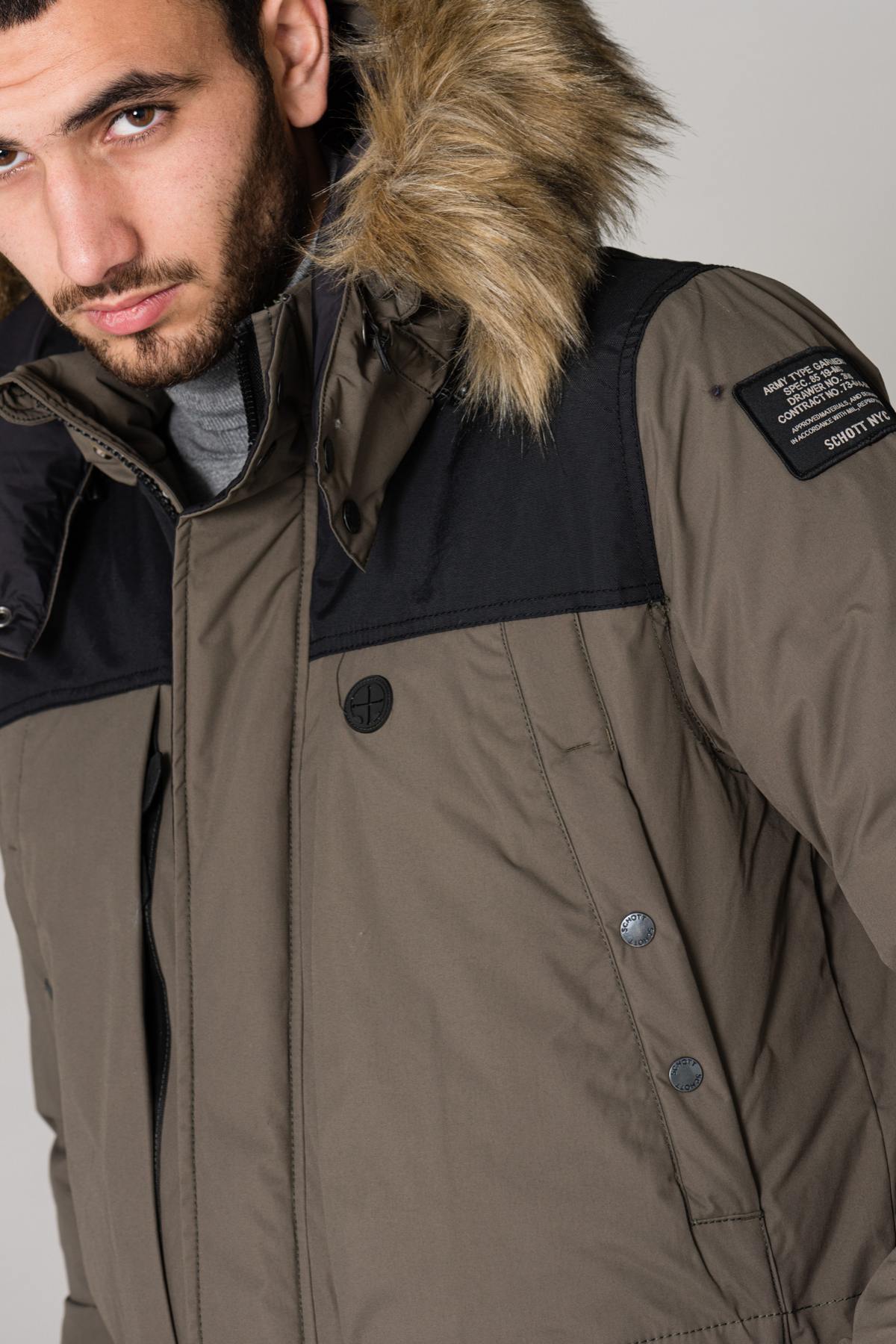 Men's black khaki parka - Image n°6