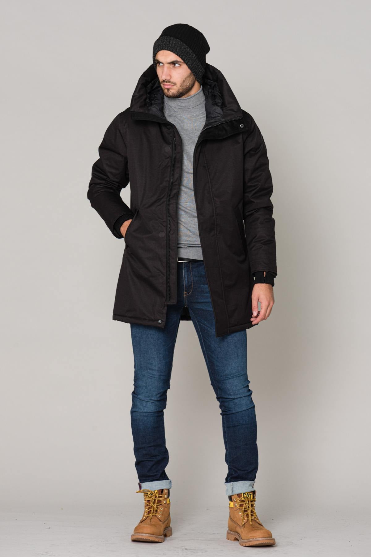 Men's chic black parka - Image n°4