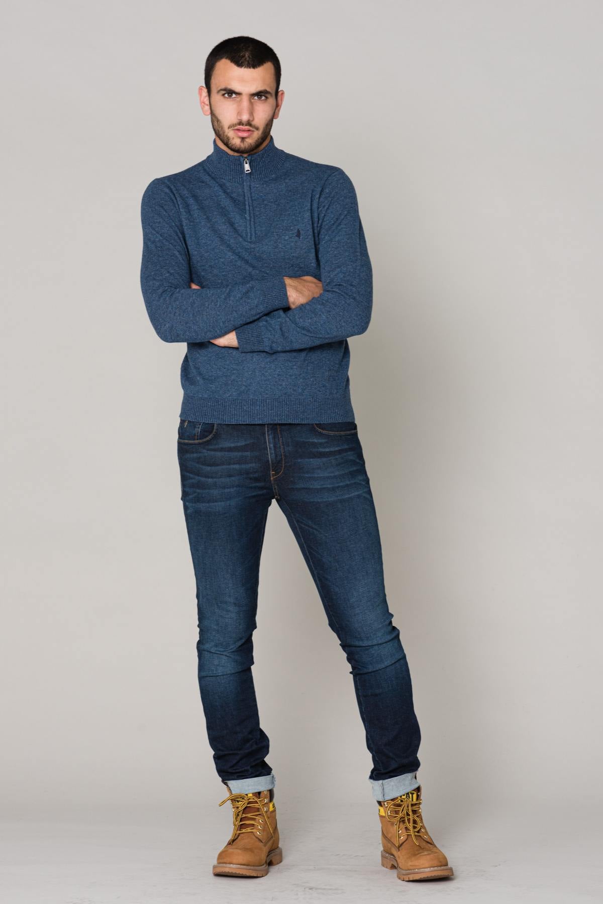  Men's blue wool sweater - Image n°2