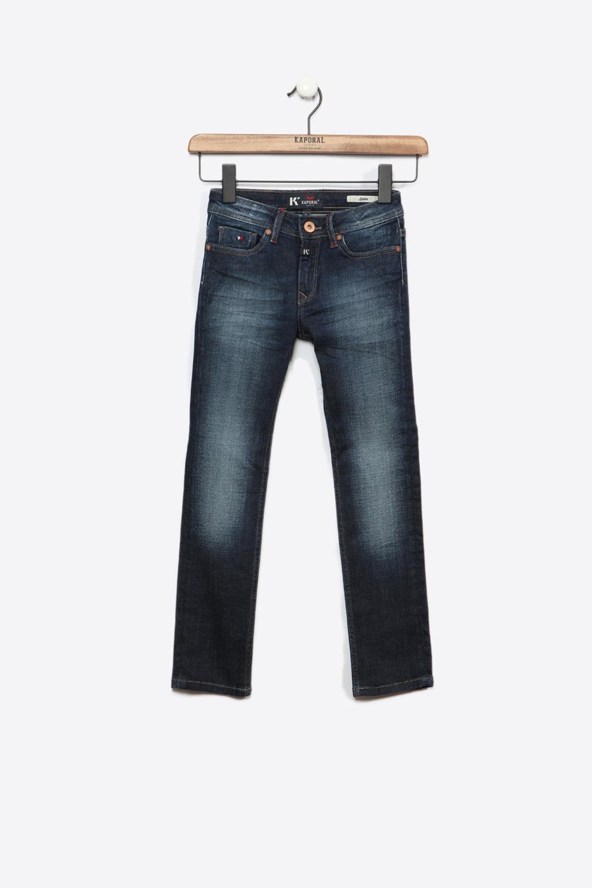 Washed blue children's jeans - Image n°1