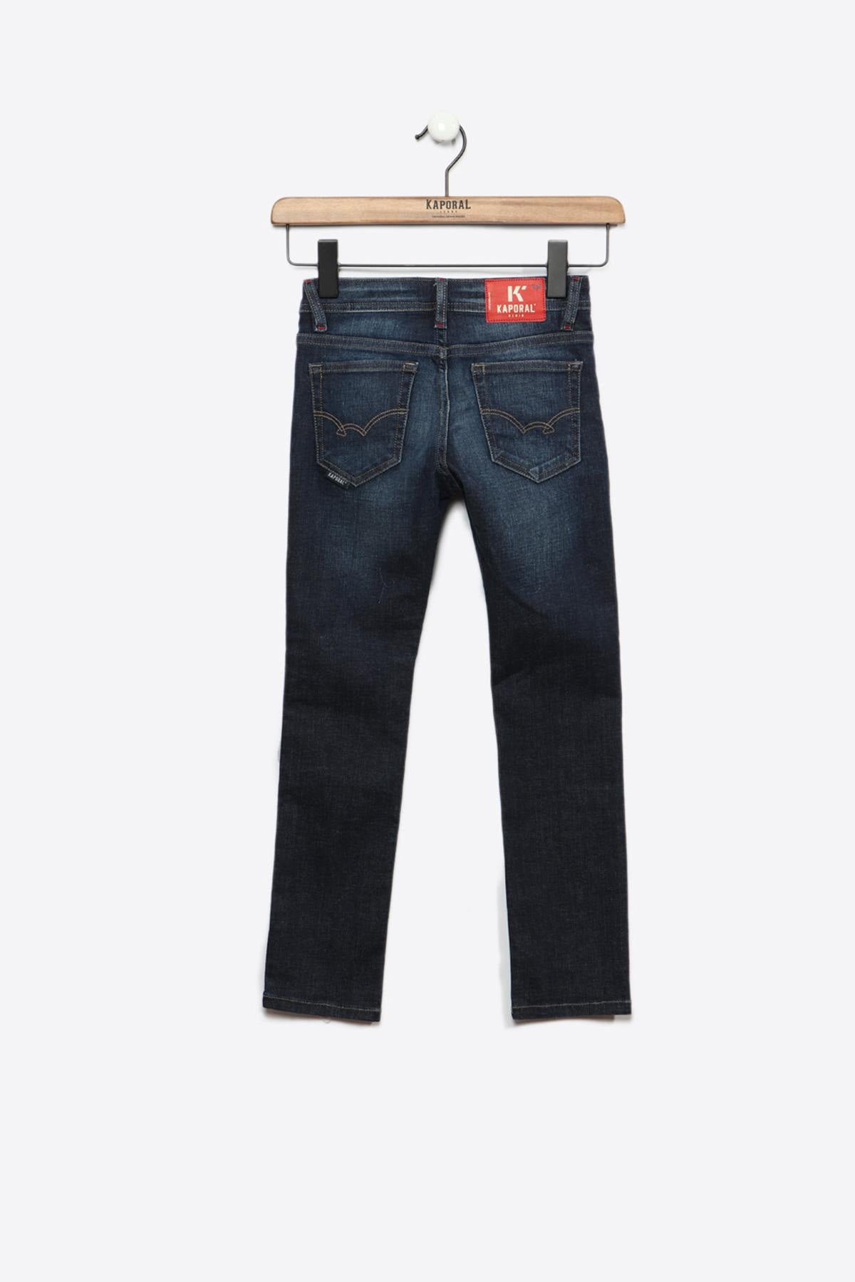 Washed blue children's jeans - Image n°2