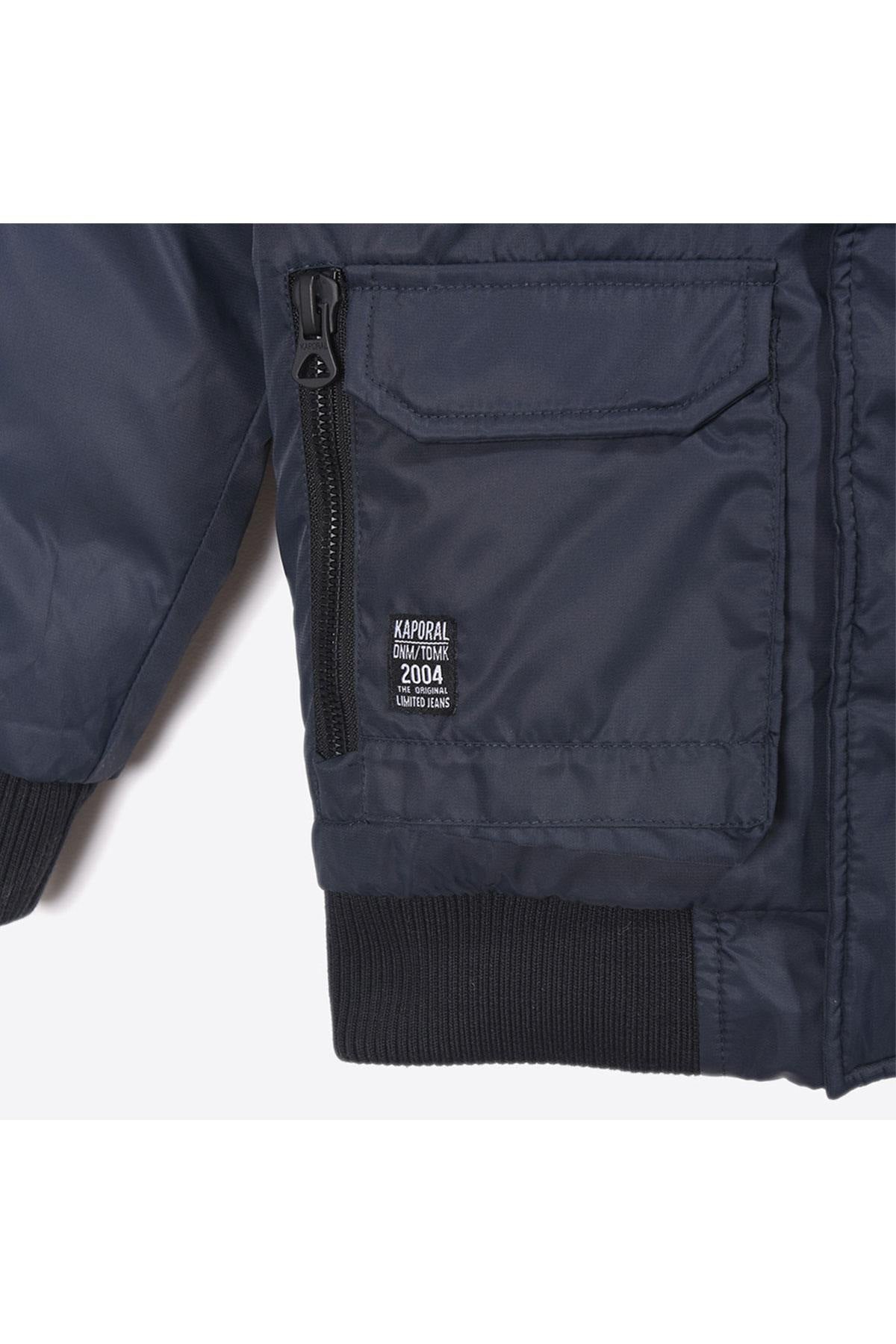  Boys' warm navy blue hooded jacket - Image n°8