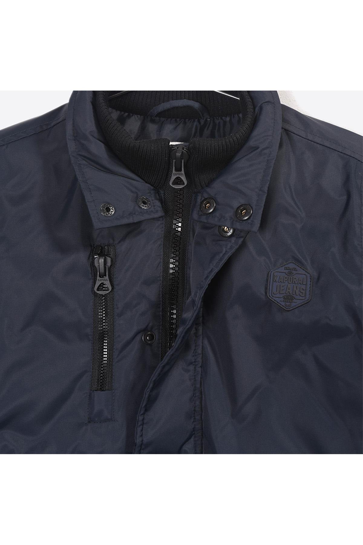  Boys' warm navy blue hooded jacket - Image n°2