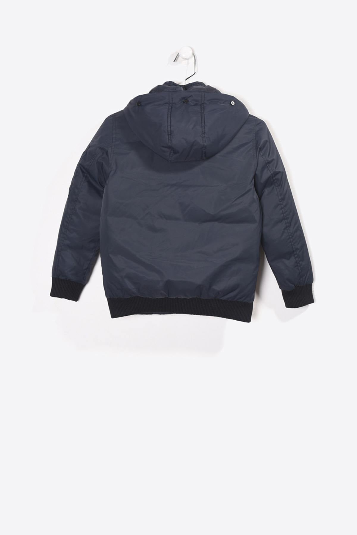  Boys' warm navy blue hooded jacket - Image n°4