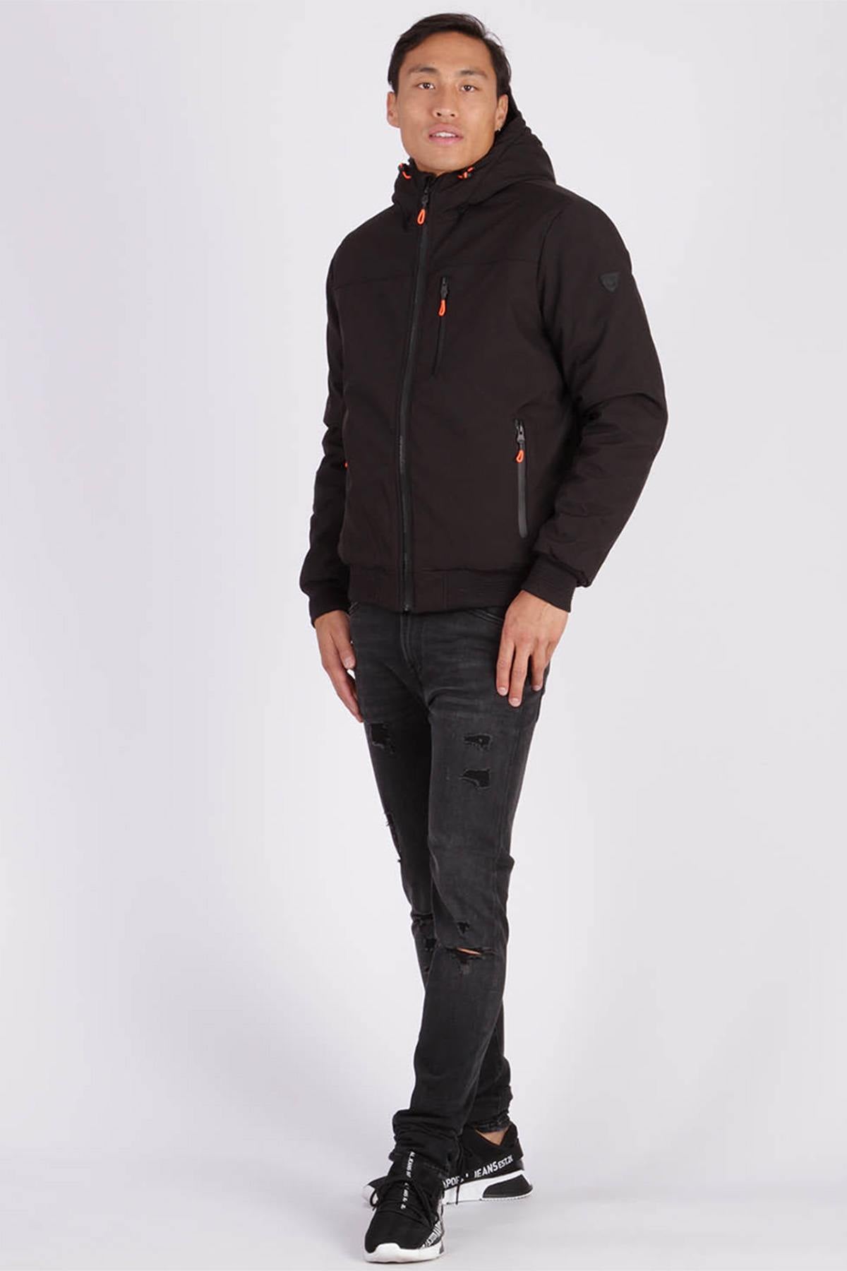 Men's black polyester jacket - Image n°2