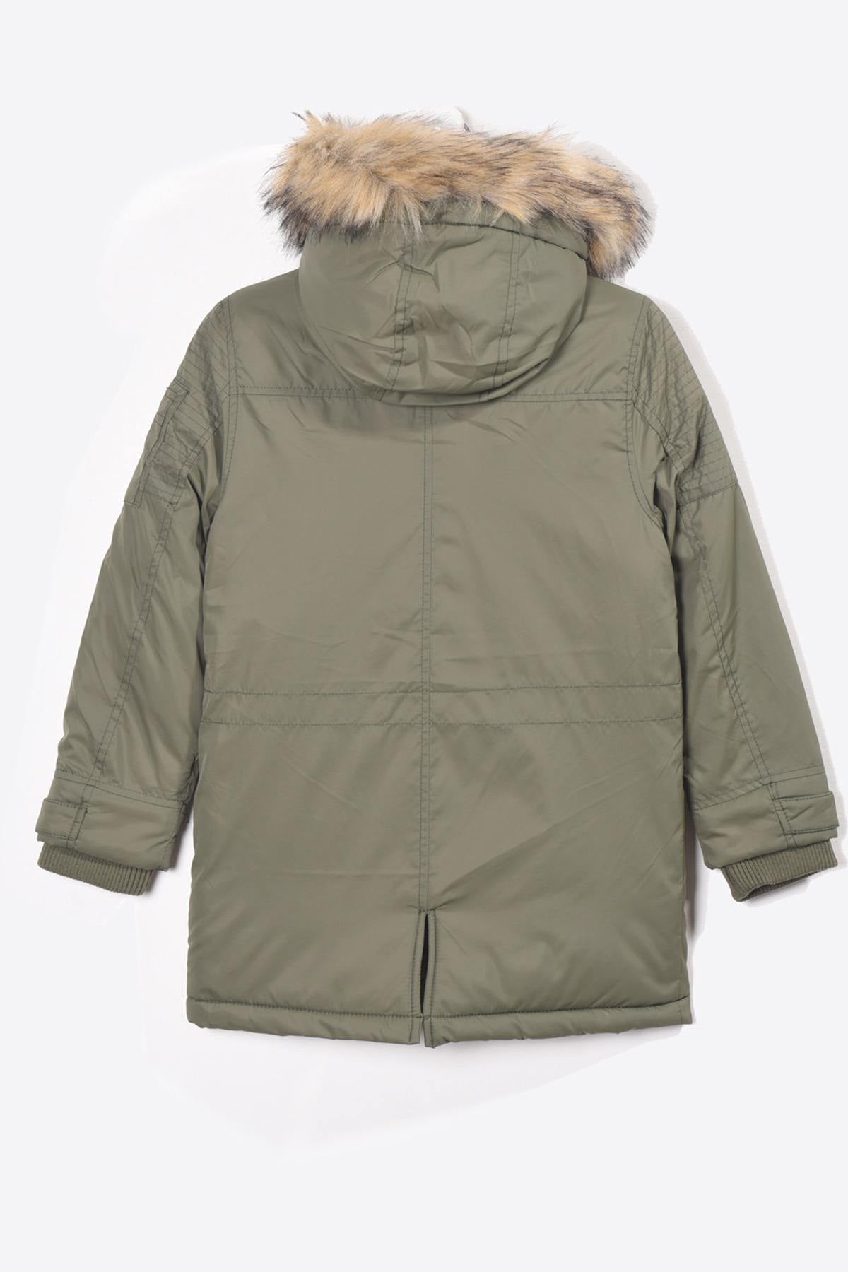 Boy's army parka with hood - Image n°3