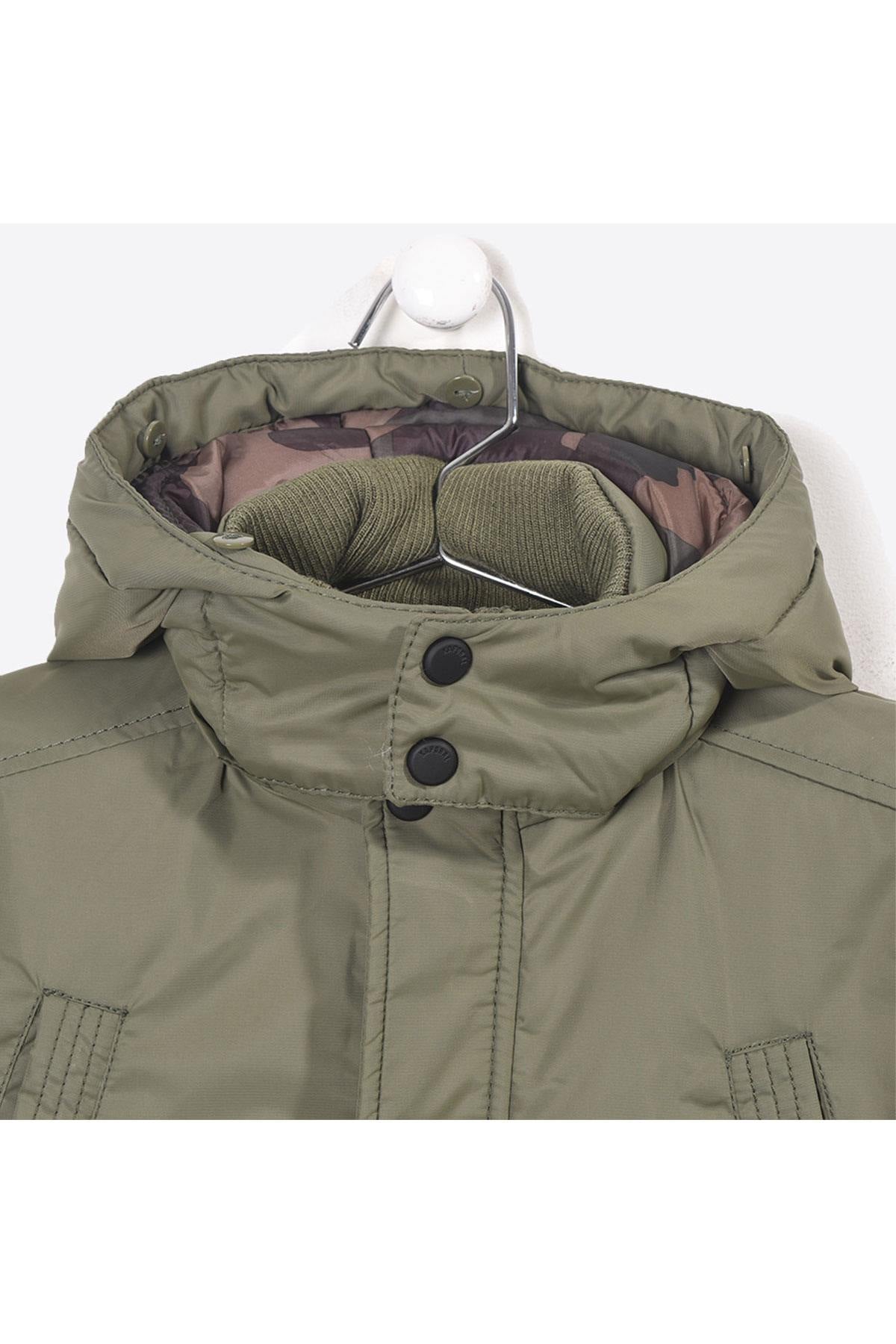 Boy's army parka with hood - Image n°4