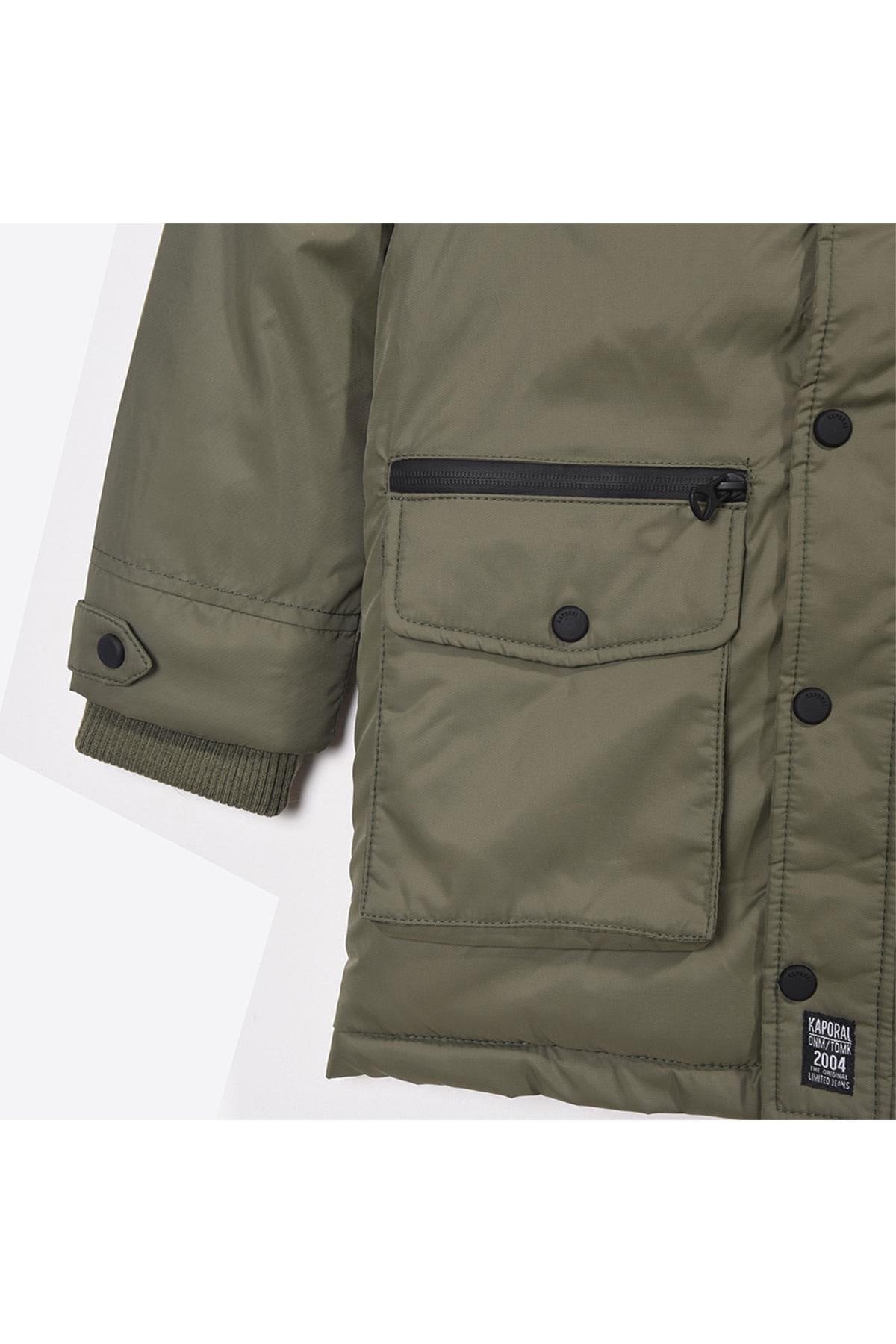 Boy's army parka with hood - Image n°7