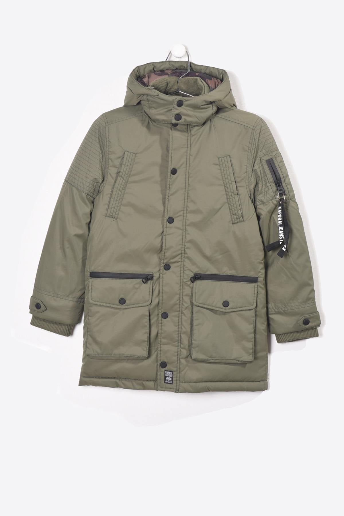 Boy's army parka with hood - Image n°8