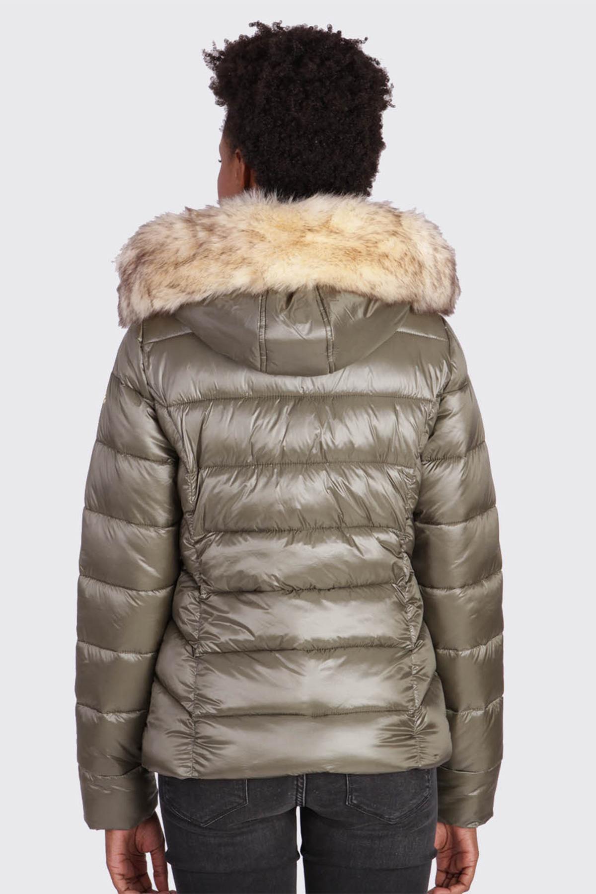 Down jacket with acrylic fur collar - Image n°3