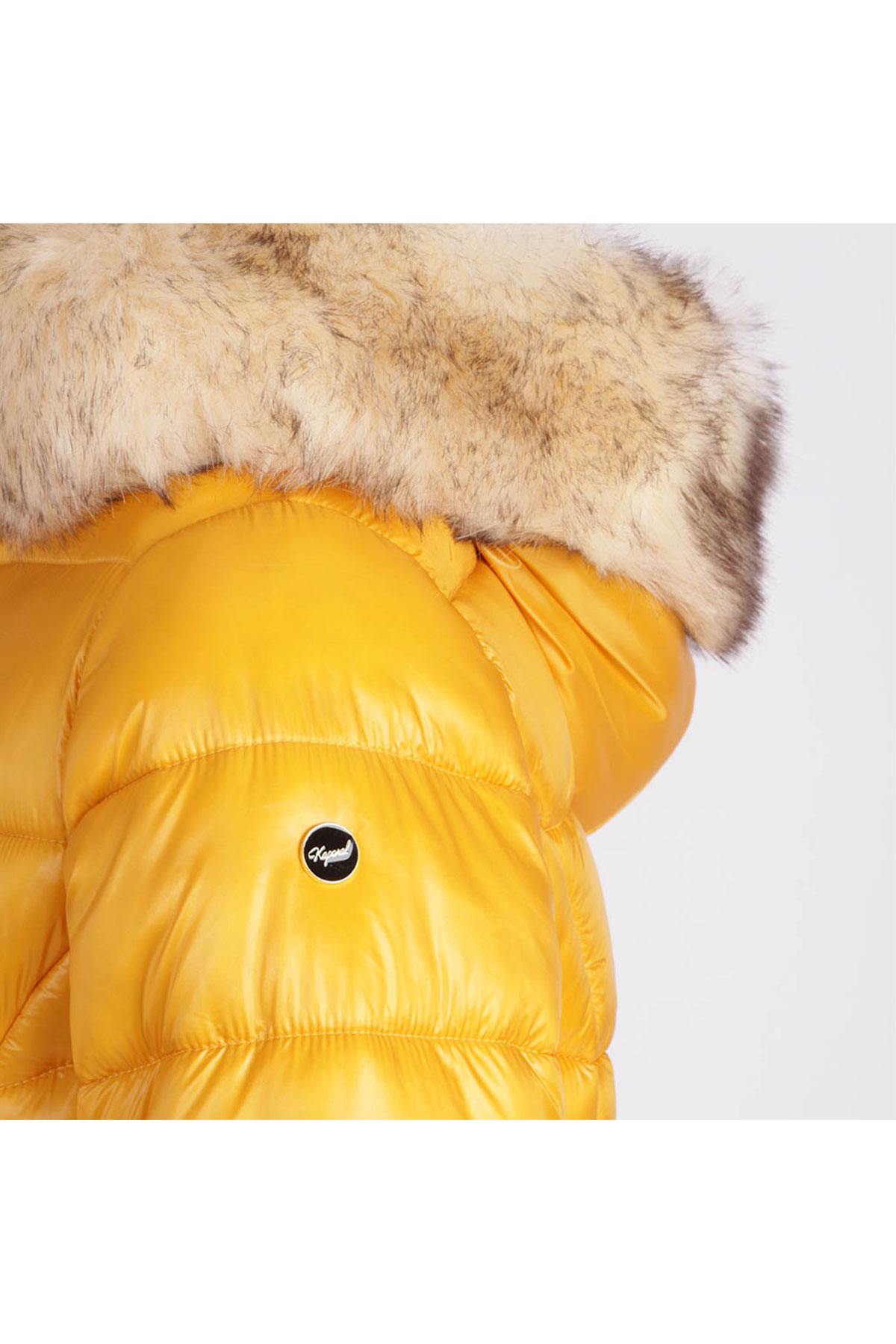 Women's yellow polyamide down jacket - Image n°5