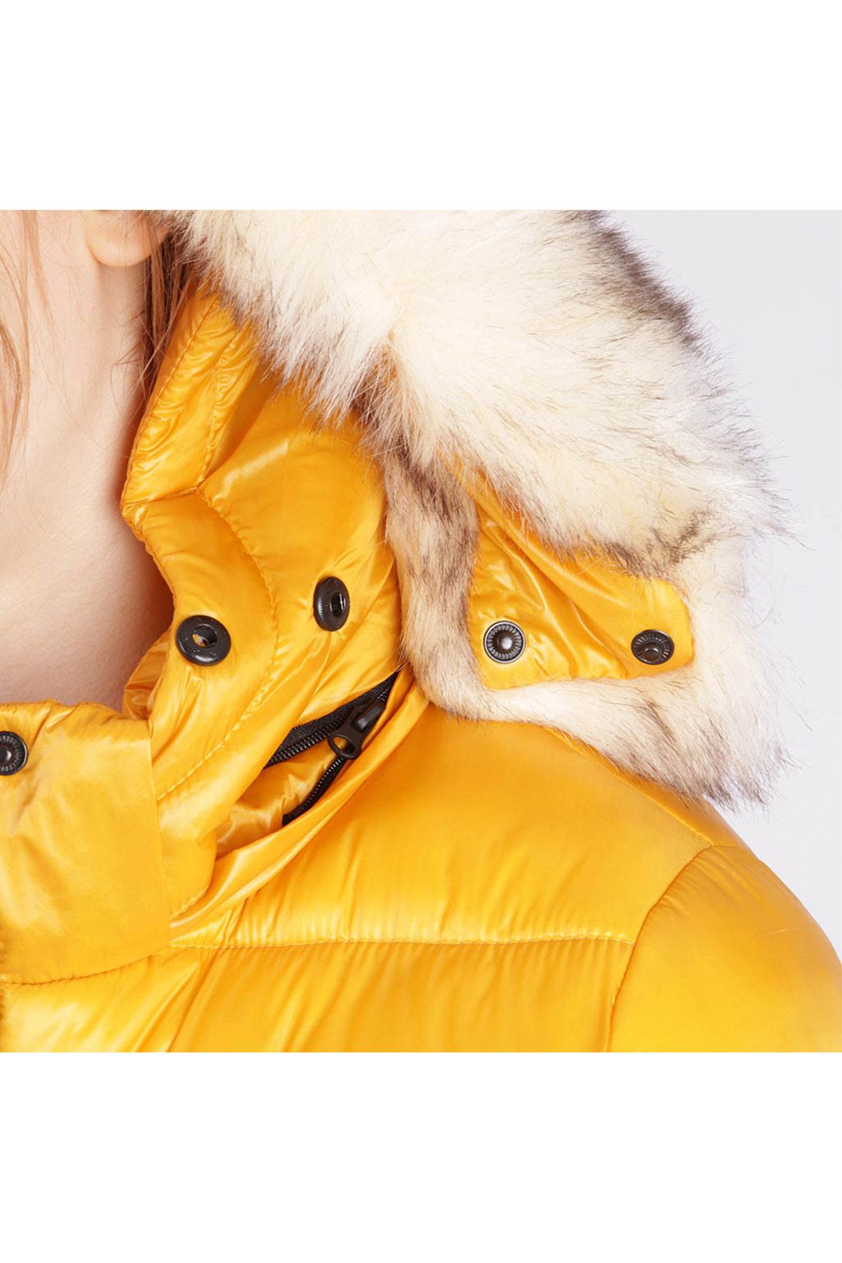 Women's yellow polyamide down jacket - Image n°6