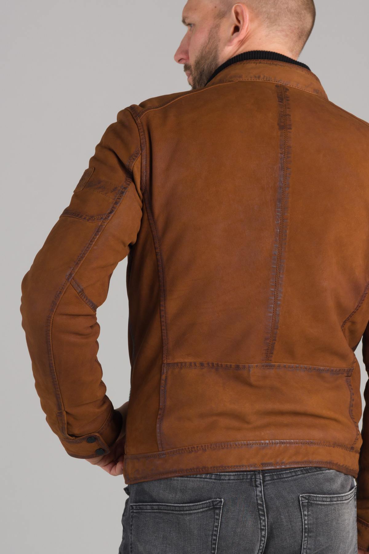 Nubuck sheepskin leather jacket - Image n°6