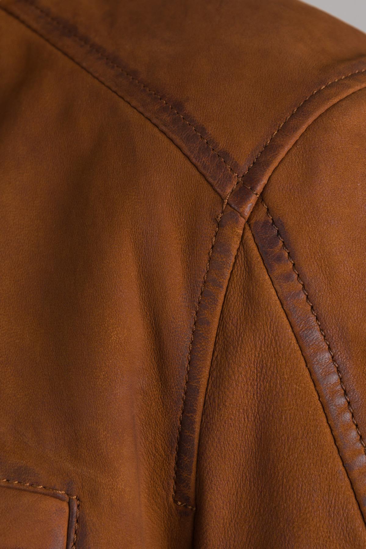 Nubuck sheepskin leather jacket - Image n°7